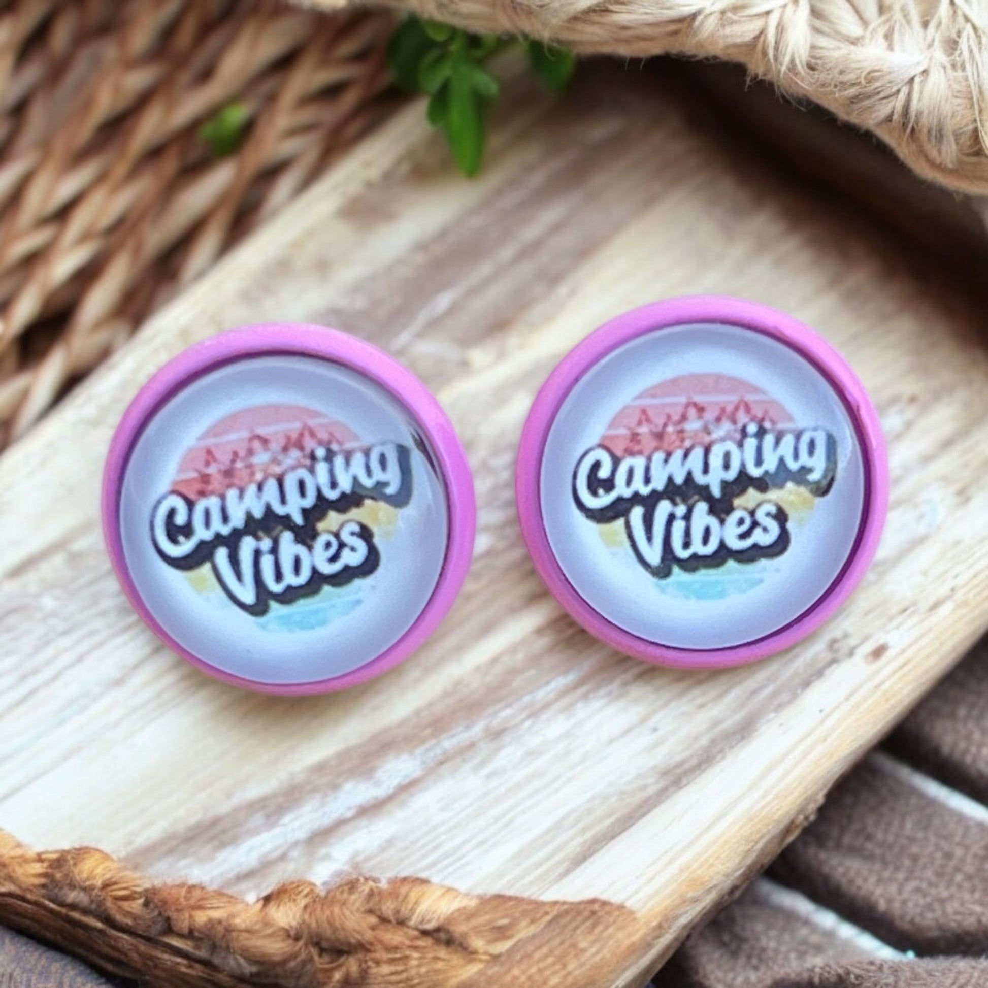 Camping Vibes Stud Earrings – Handmade Outdoorsy Jewelry