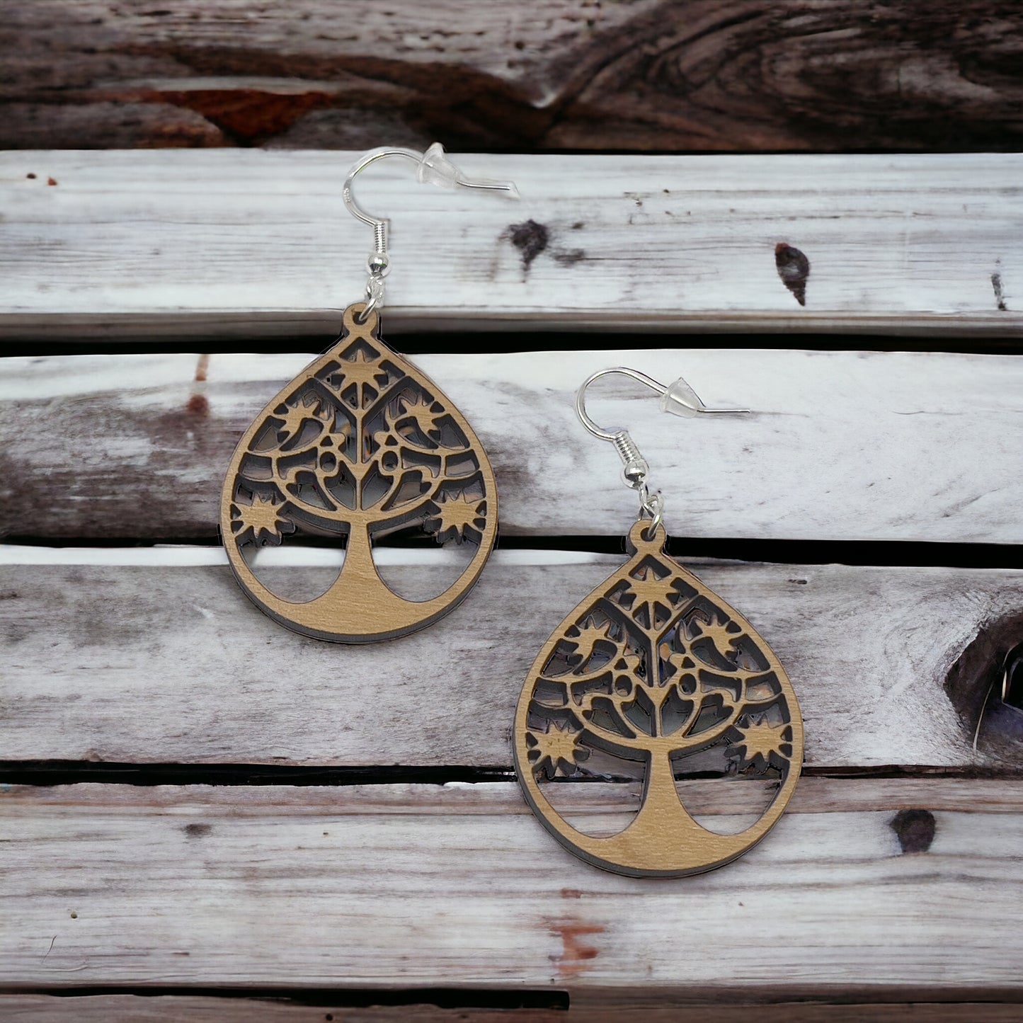 Tree of Life Teardrop Earrings – Intricate Boho Nature Jewelry