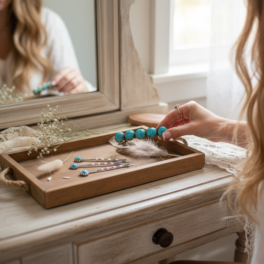 Western Hair Bestsellers Set – Turquoise Hair Pins & Barrettes Be Grace Be Love Boutique