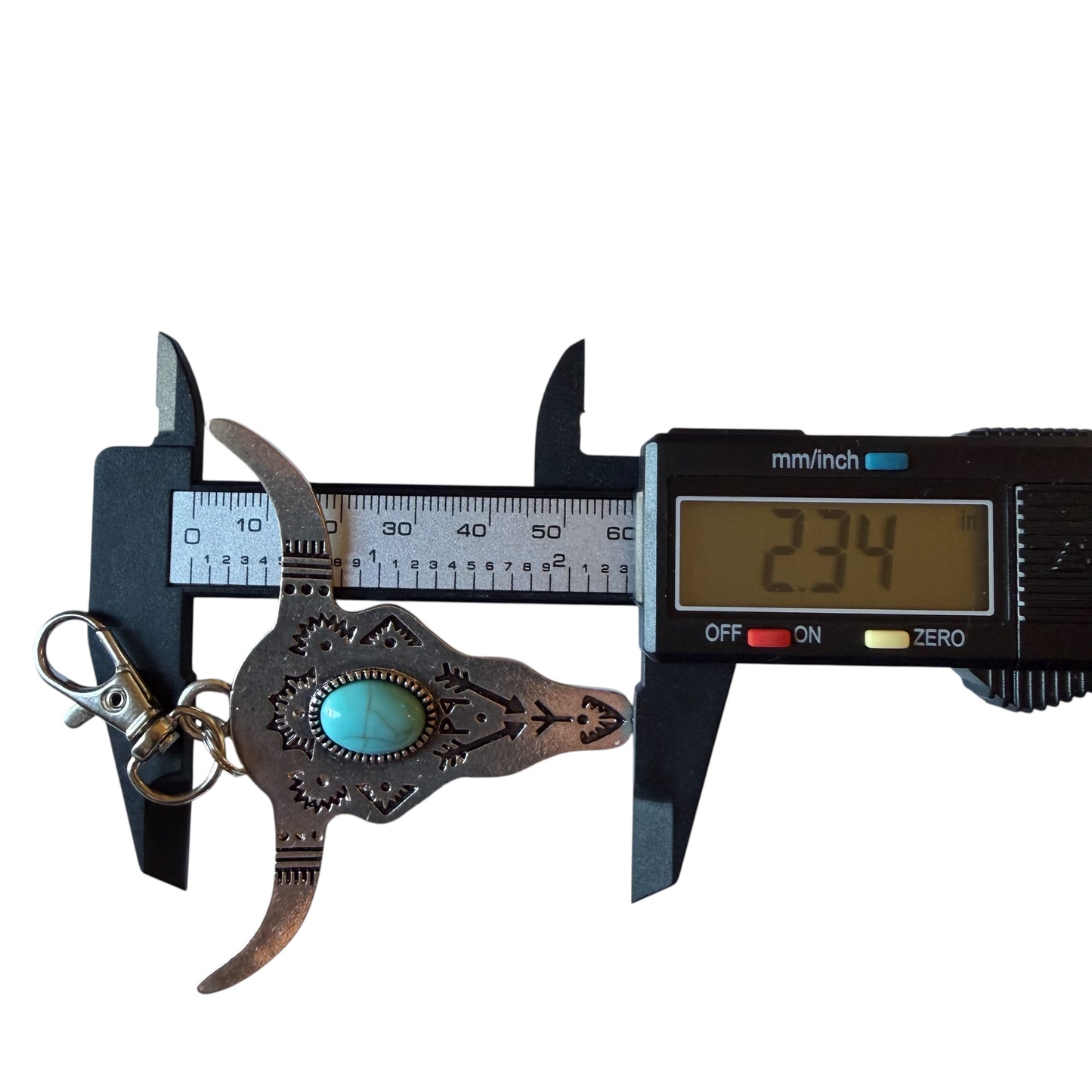 Turquoise Longhorn Purse Charm – Western Boho Bag Accessory