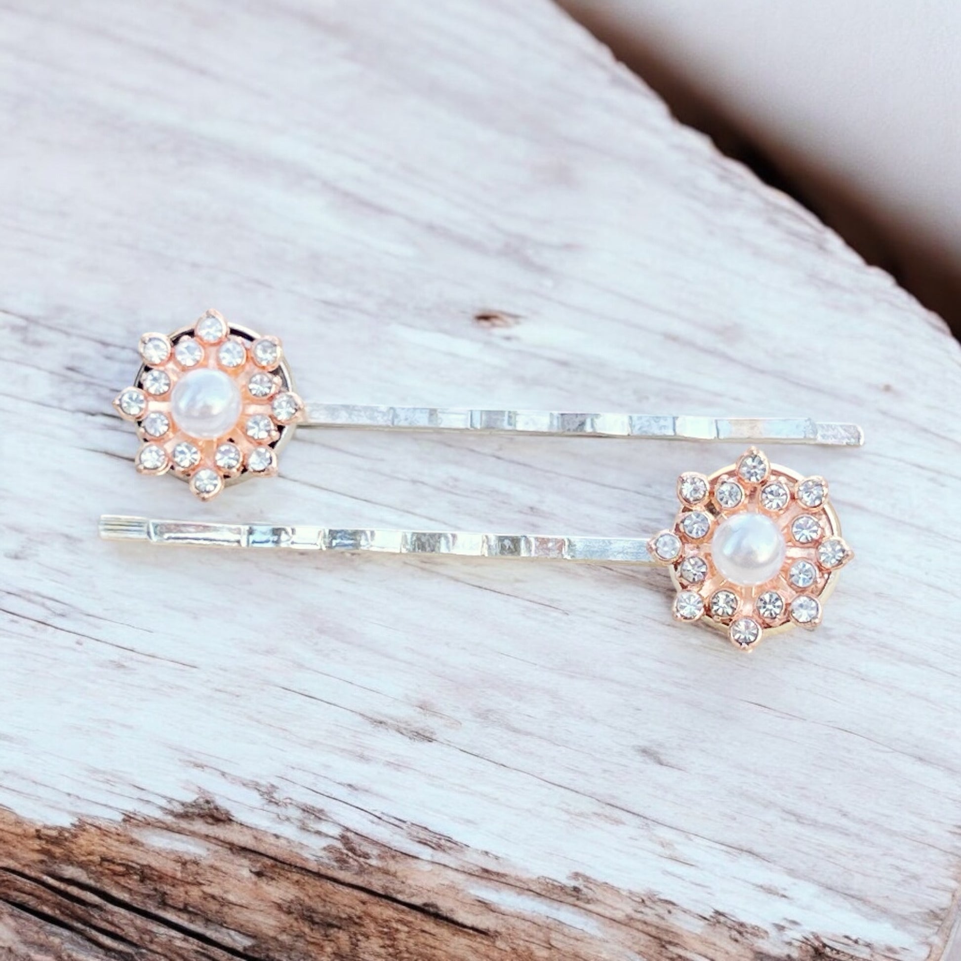 Silver Pearl Hair Pins – Handmade Bridal Hair Accessories Set of 2