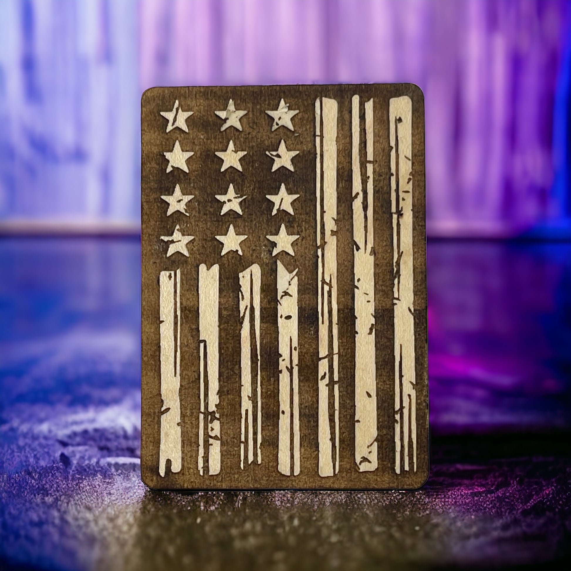 USA Flag Magnet for Home Work School Office, Patriotic Decor Gift, United States Flag Paintable Magnet, US Stars and Stripes Wood Decoration