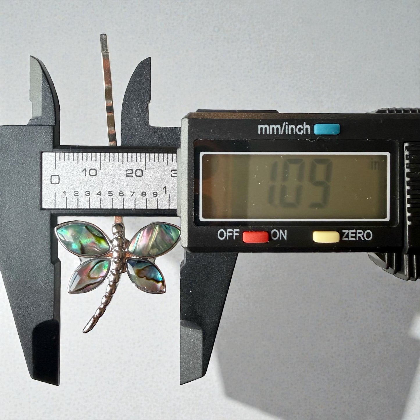 Abalone & Silver Dragonfly Hair Pin Set – Natural Shell Bobby Pins for Women