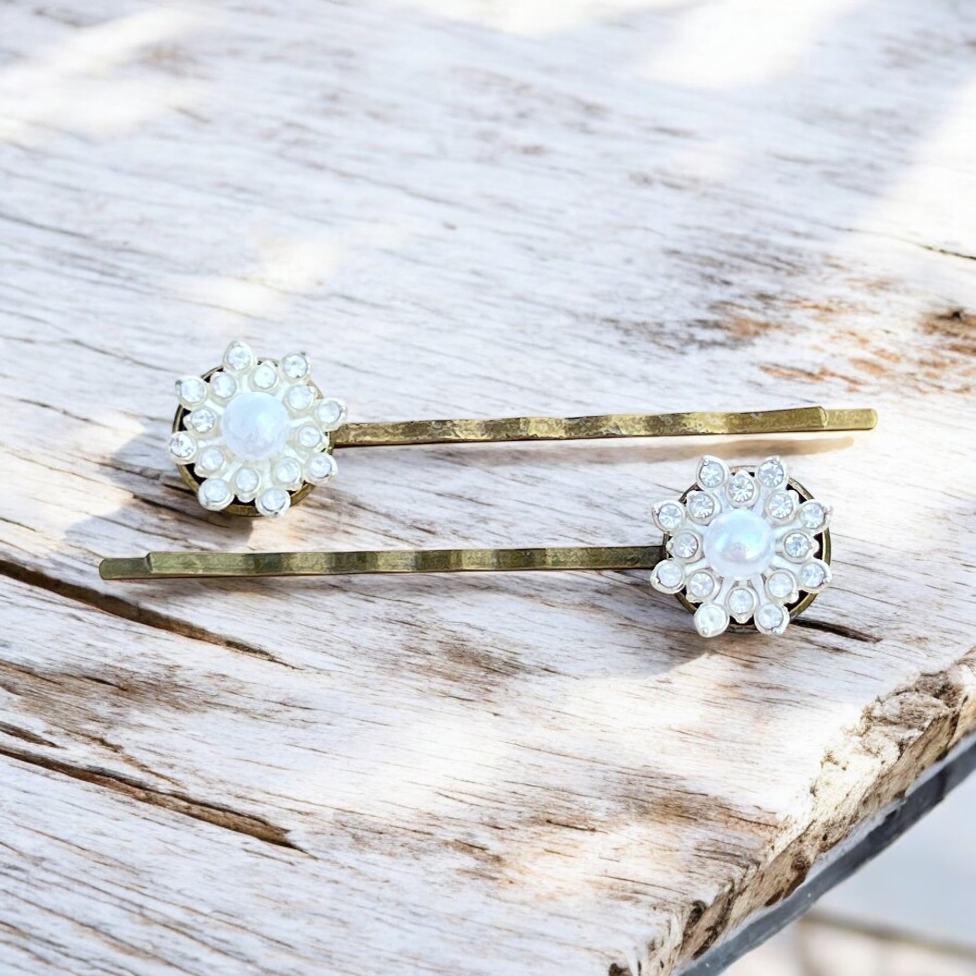 Antique Bronze Hair Pins – Set of 2 Handmade Vintage Bridal Accessories