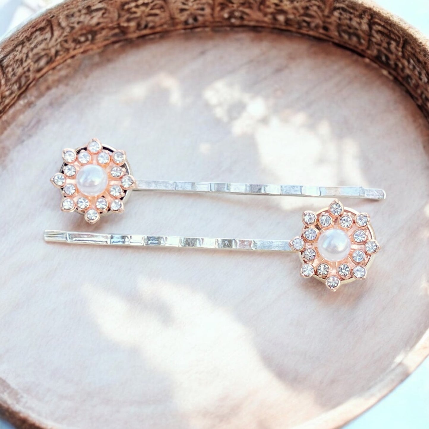 Silver Pearl Hair Pins – Handmade Bridal Hair Accessories Set of 2
