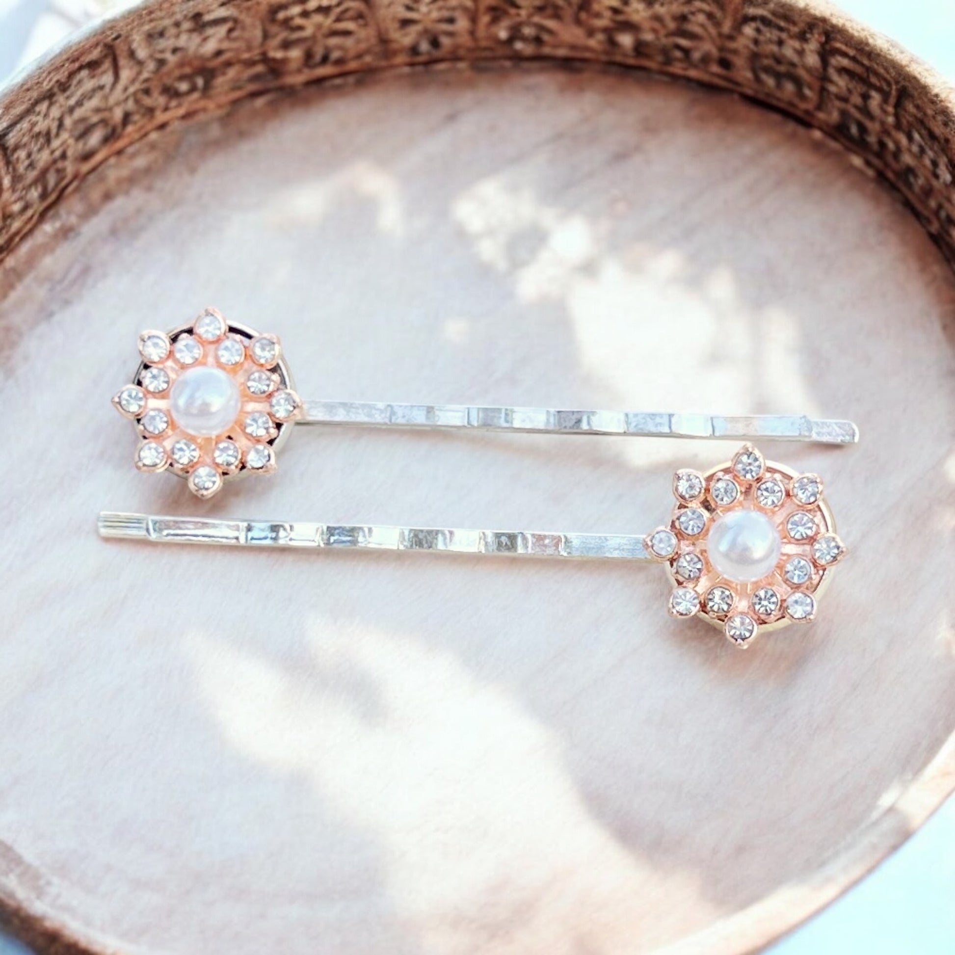 Silver Pearl Hair Pins – Handmade Bridal Hair Accessories Set of 2
