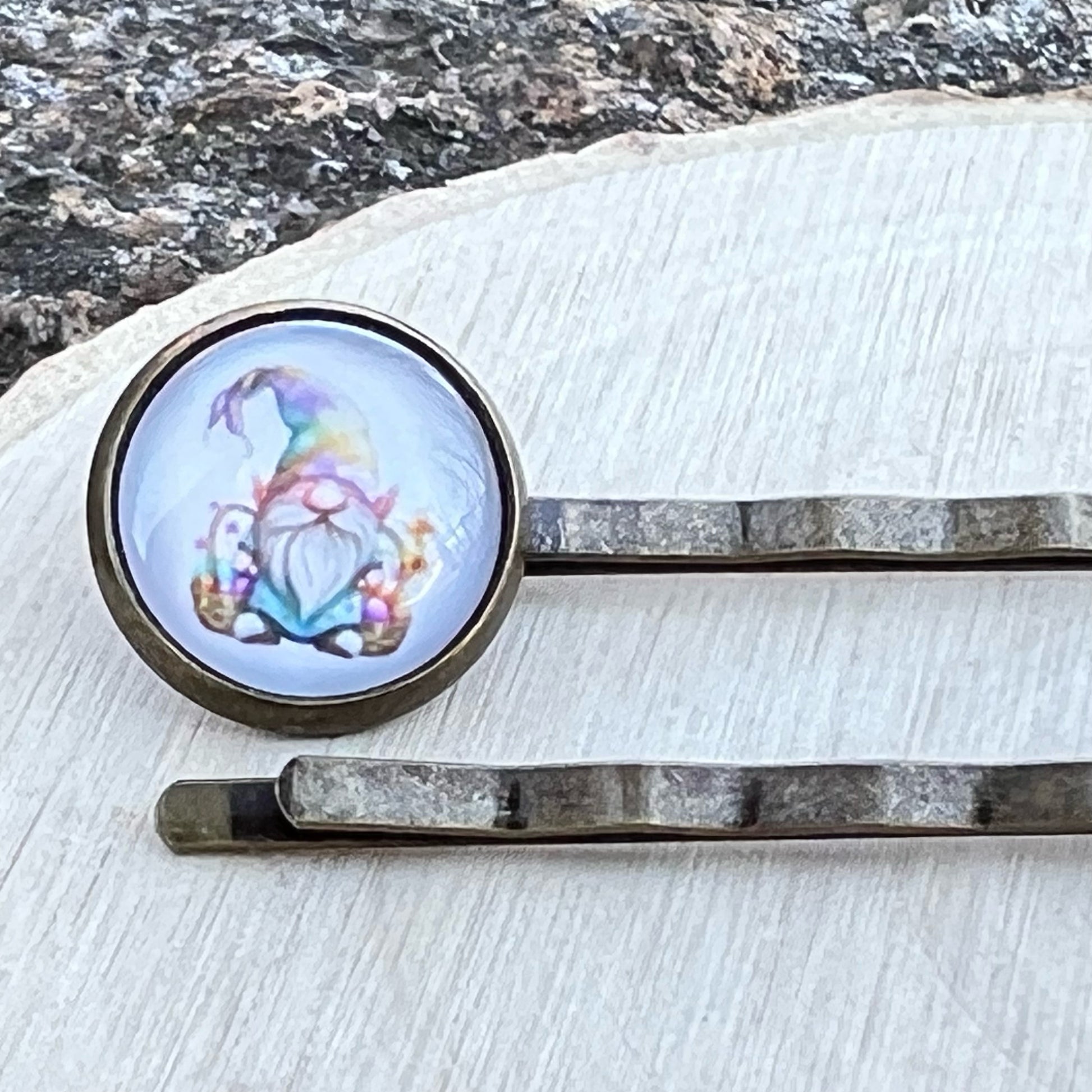 Easter Bunny Gnome Hair Pins – Set of 2 Spring Hair Clips