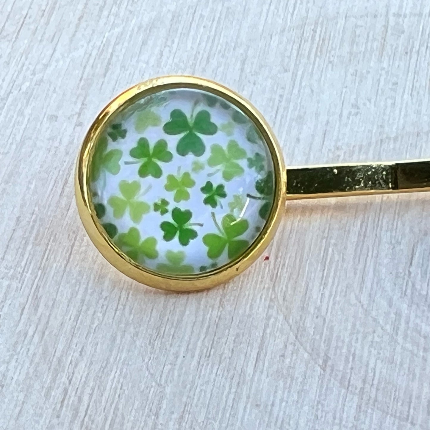 Shamrock Hair Pins – Set of 2 Gold-Toned St. Patrick’s Day Clips