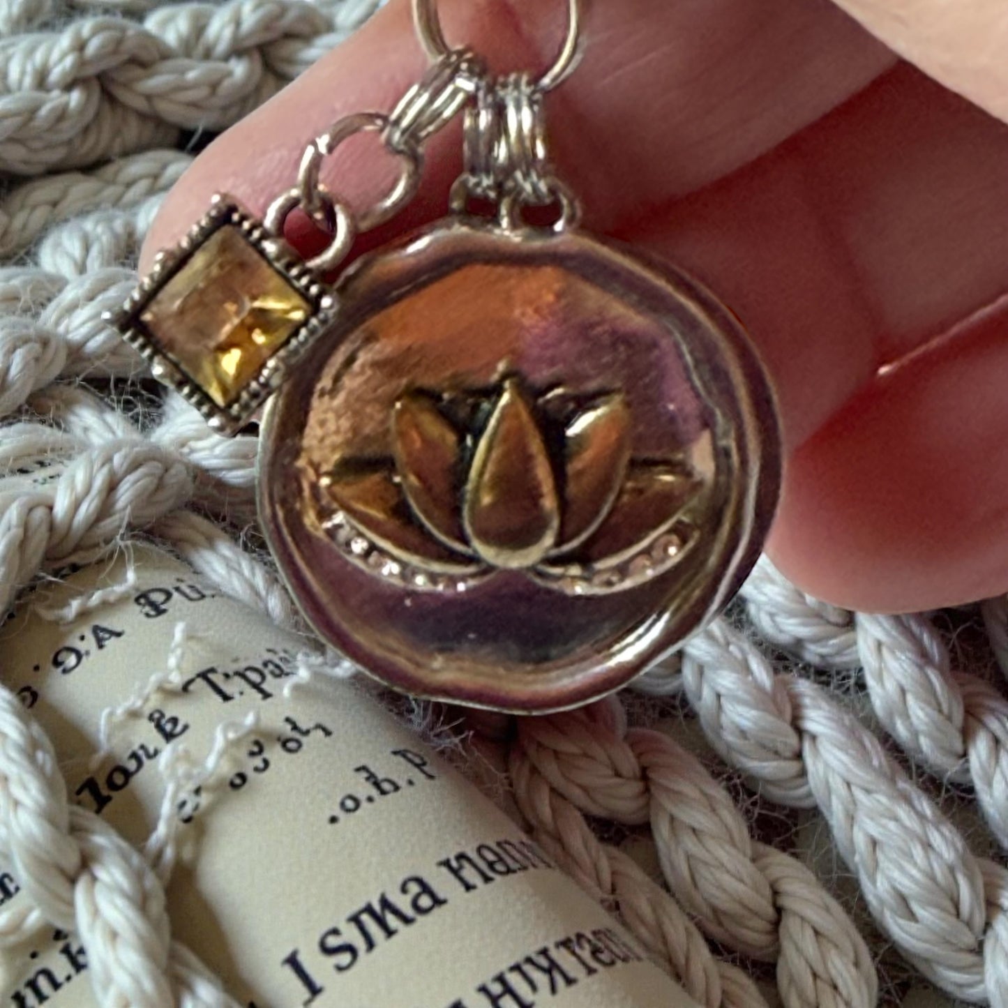 Just Breathe Lotus Purse Charm – Silver Bag Clip Keychain