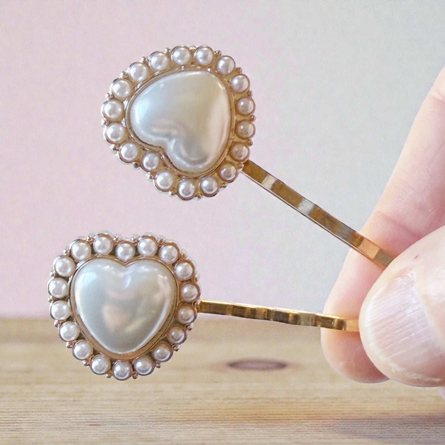 Pearl Heart Hair Pin Set – Romantic Vintage Hair Clips