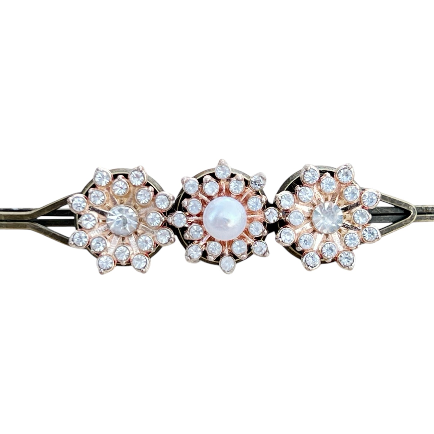 Vintage Pearl Hair Barrette – Handmade Rose Gold Bridal Clip