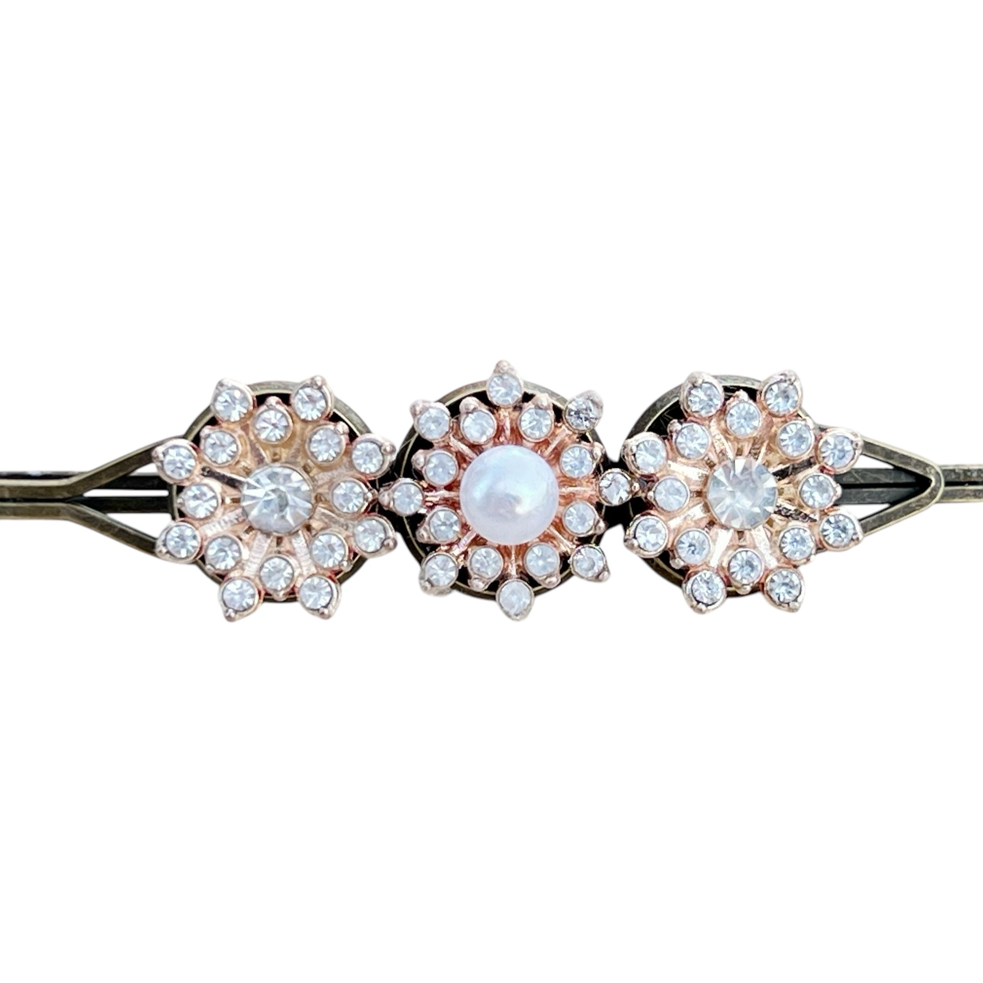 Vintage Pearl Hair Barrette – Handmade Rose Gold Bridal Clip