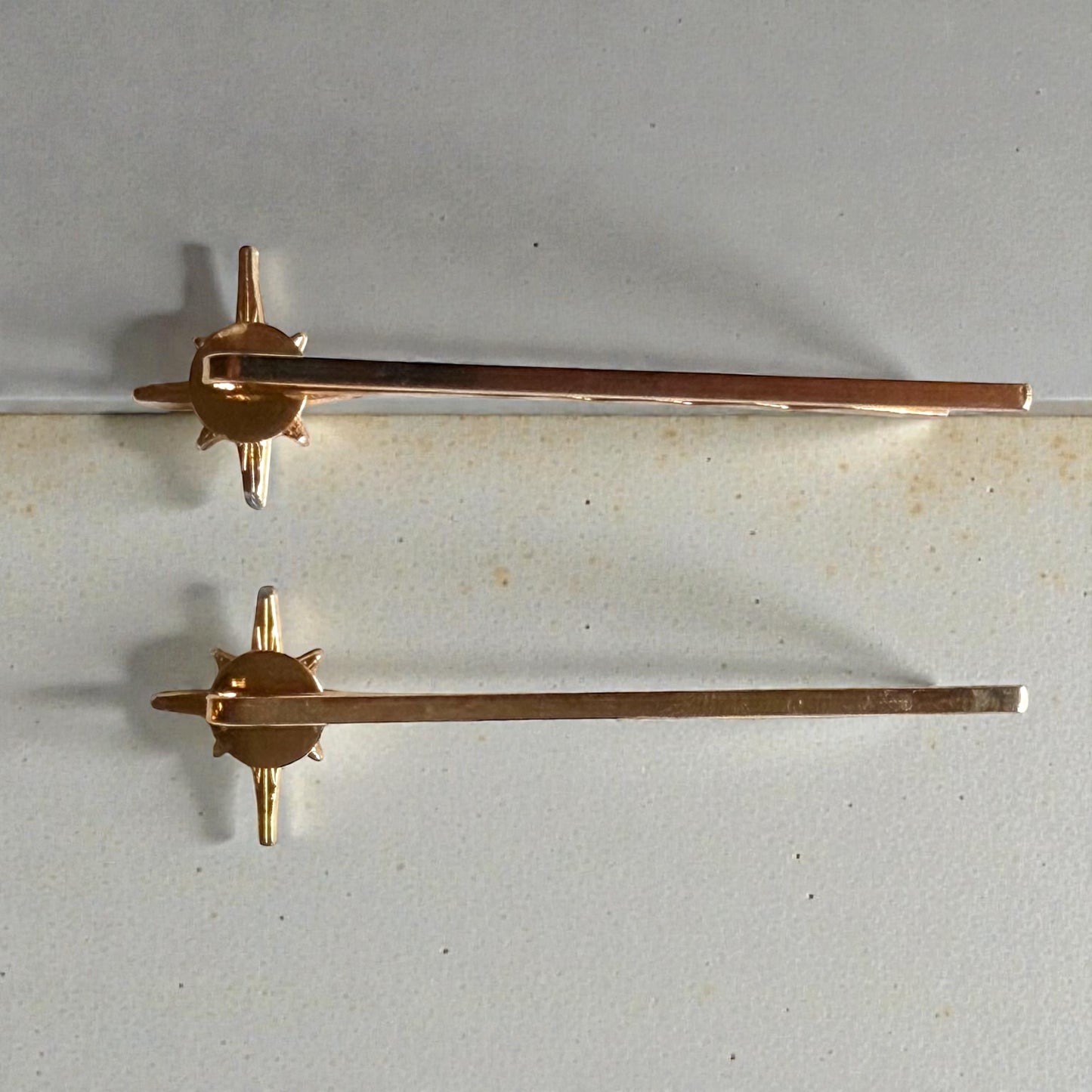 North Star Rhinestone Hair Pins – Gold Celestial Vintage Hair Clips