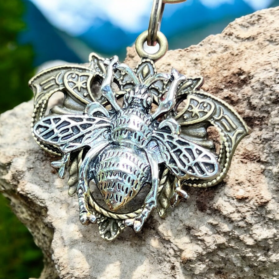 Gothic Bee Purse Keychain Charm - Steampunk Accessory