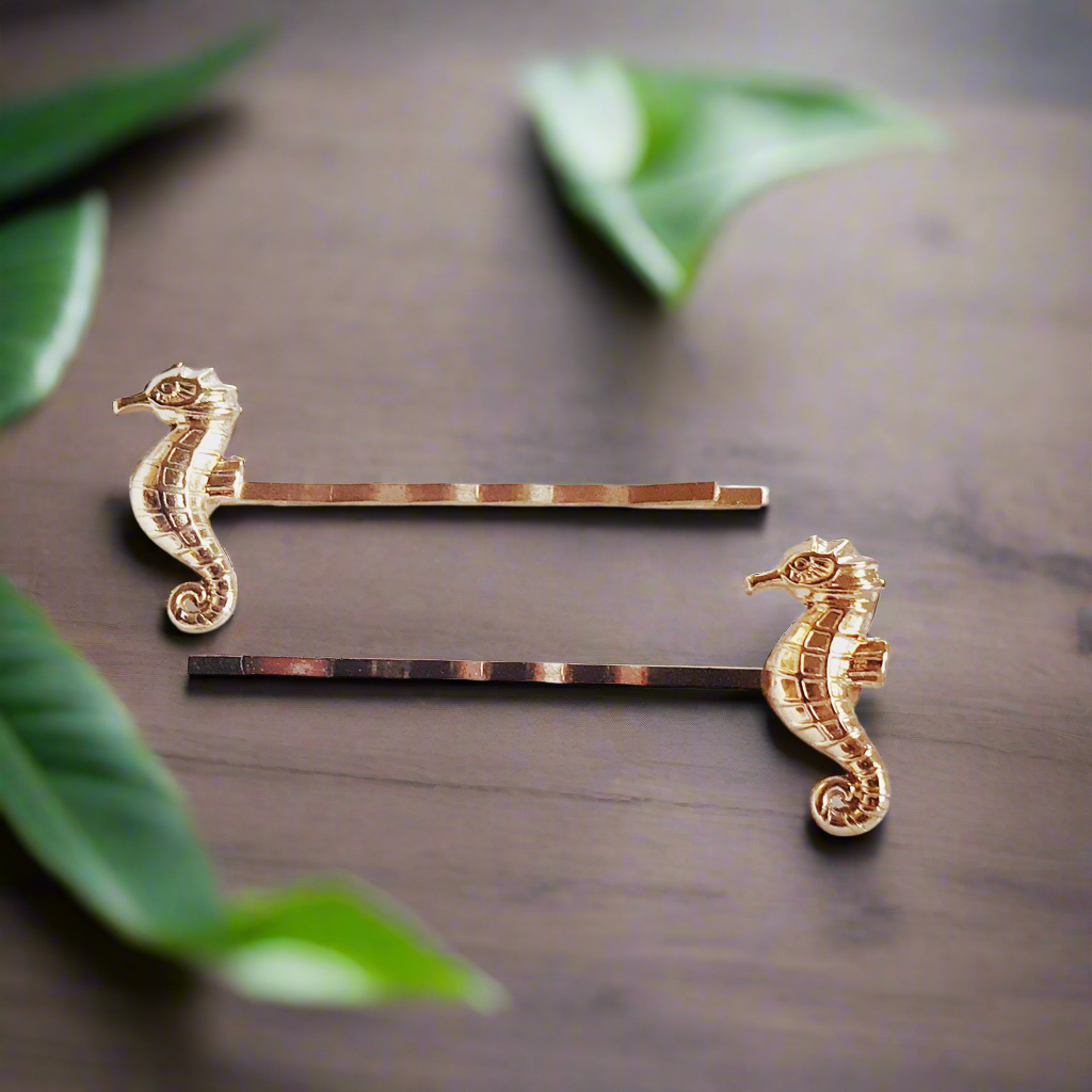 Gold Seahorse Hair Pins Women’s Bobby Pin Set