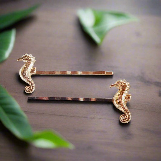 Gold Seahorse Hair Pins Women’s Bobby Pin Set