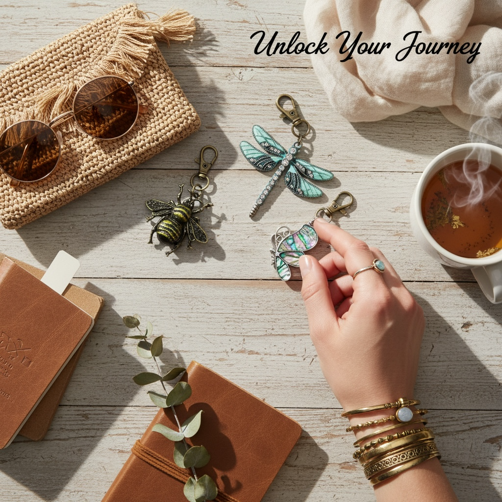 Nature Lover Purse Charm Trio – Bee, Butterfly & Dragonfly Gift Set