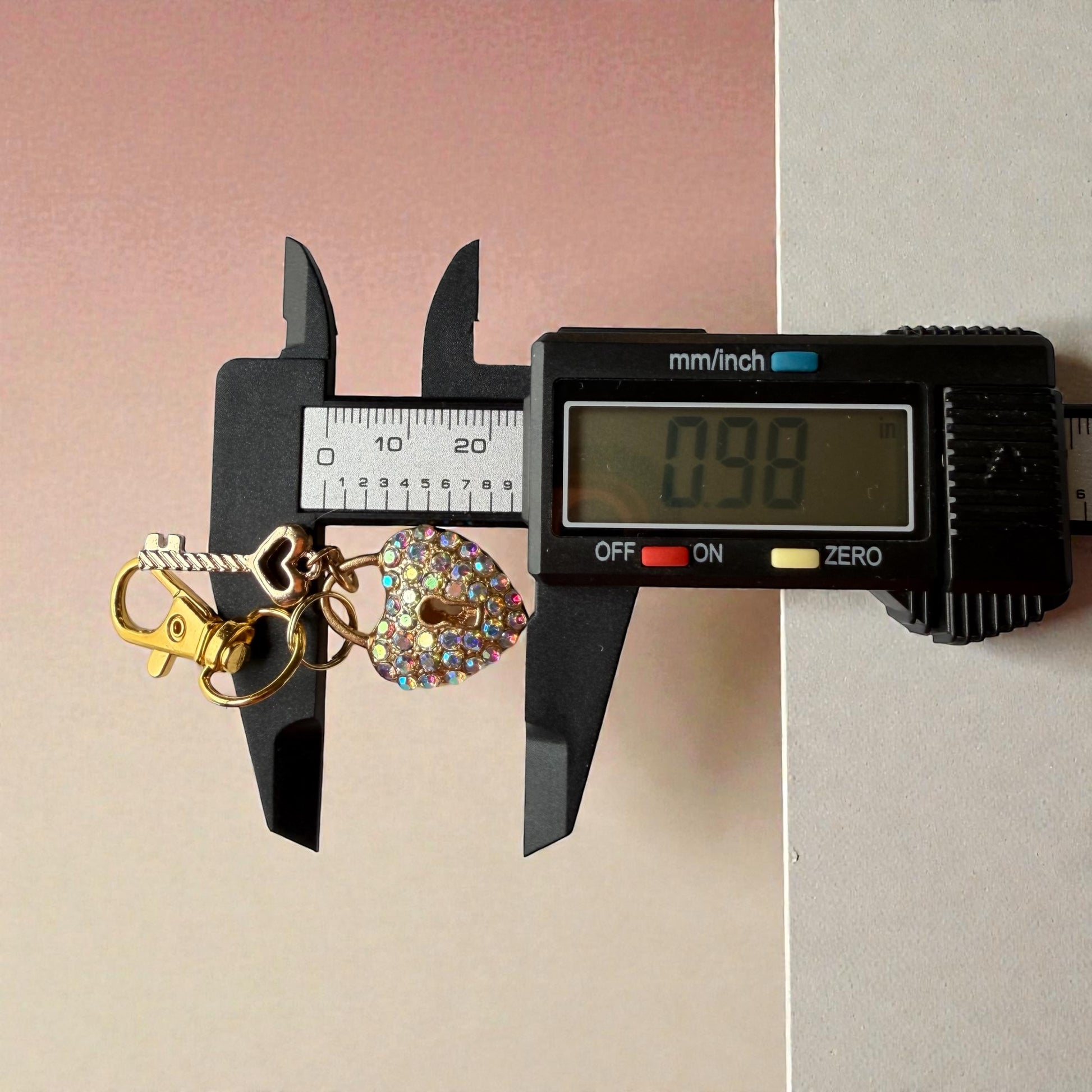 Heart Lock & Key Purse Charm – Sparkly Gold Bag Keychain - Be Grace Be Love Boutique