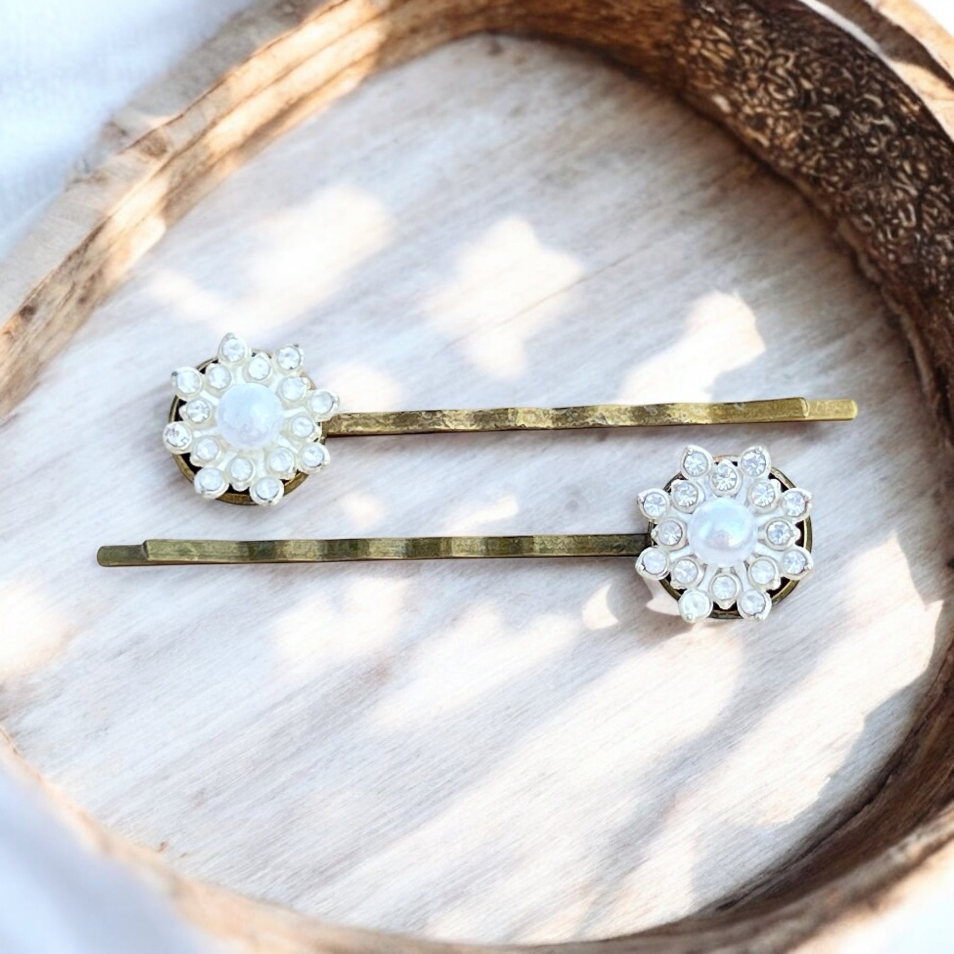 Antique Bronze Hair Pins – Set of 2 Handmade Vintage Bridal Accessories