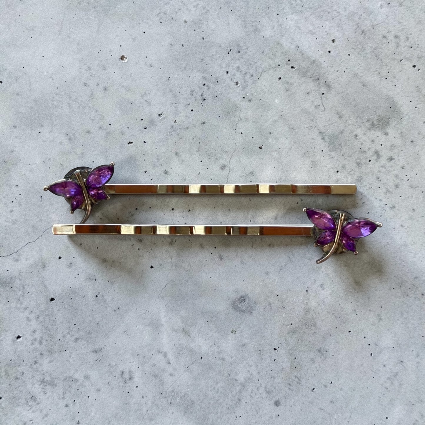 Purple Dragonfly Hair Pins – Rhinestone Bobby Pins Be Grace Be Love