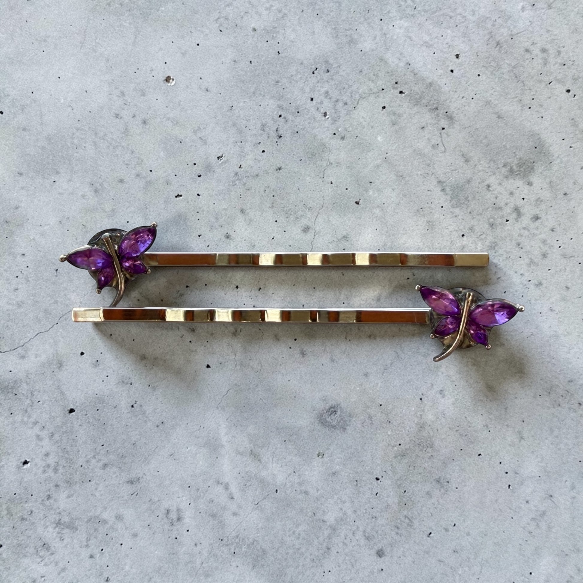 Purple Dragonfly Hair Pins – Rhinestone Bobby Pins Be Grace Be Love