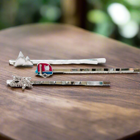Happy Camper RV Mountain Hair Pin Set of 3
