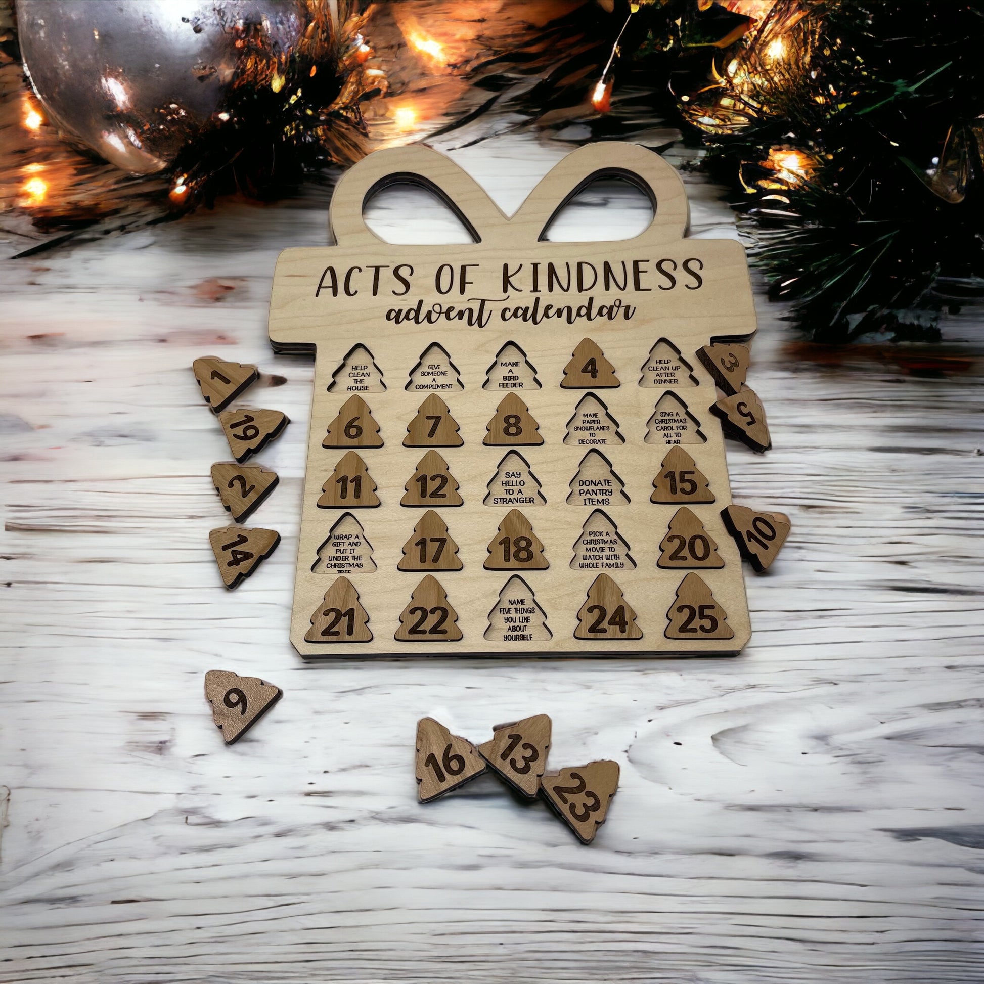 Christmas Advent Calendars - Acts of Kindness Countdown Calendar, Christmas Activities for Families, Activity Calendar, Kids Advent Calendar