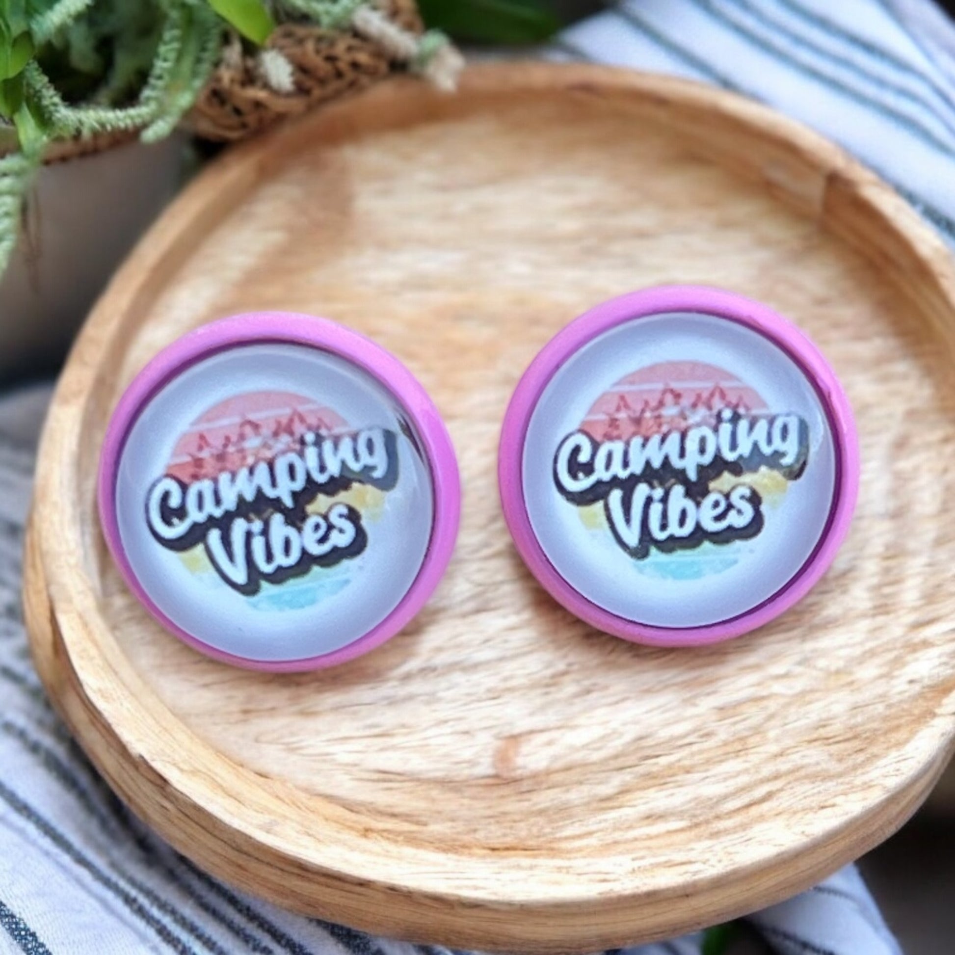 Camping Vibes Stud Earrings – Handmade Outdoorsy Jewelry