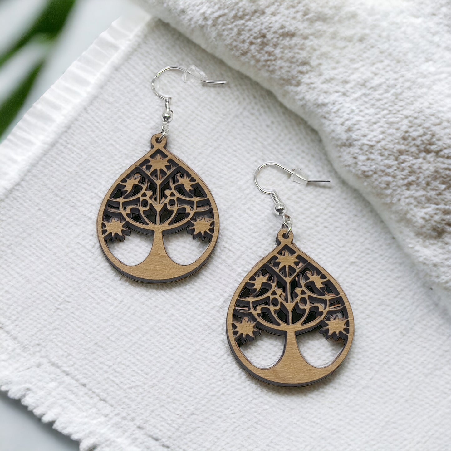 Tree of Life Teardrop Earrings – Intricate Boho Nature Jewelry