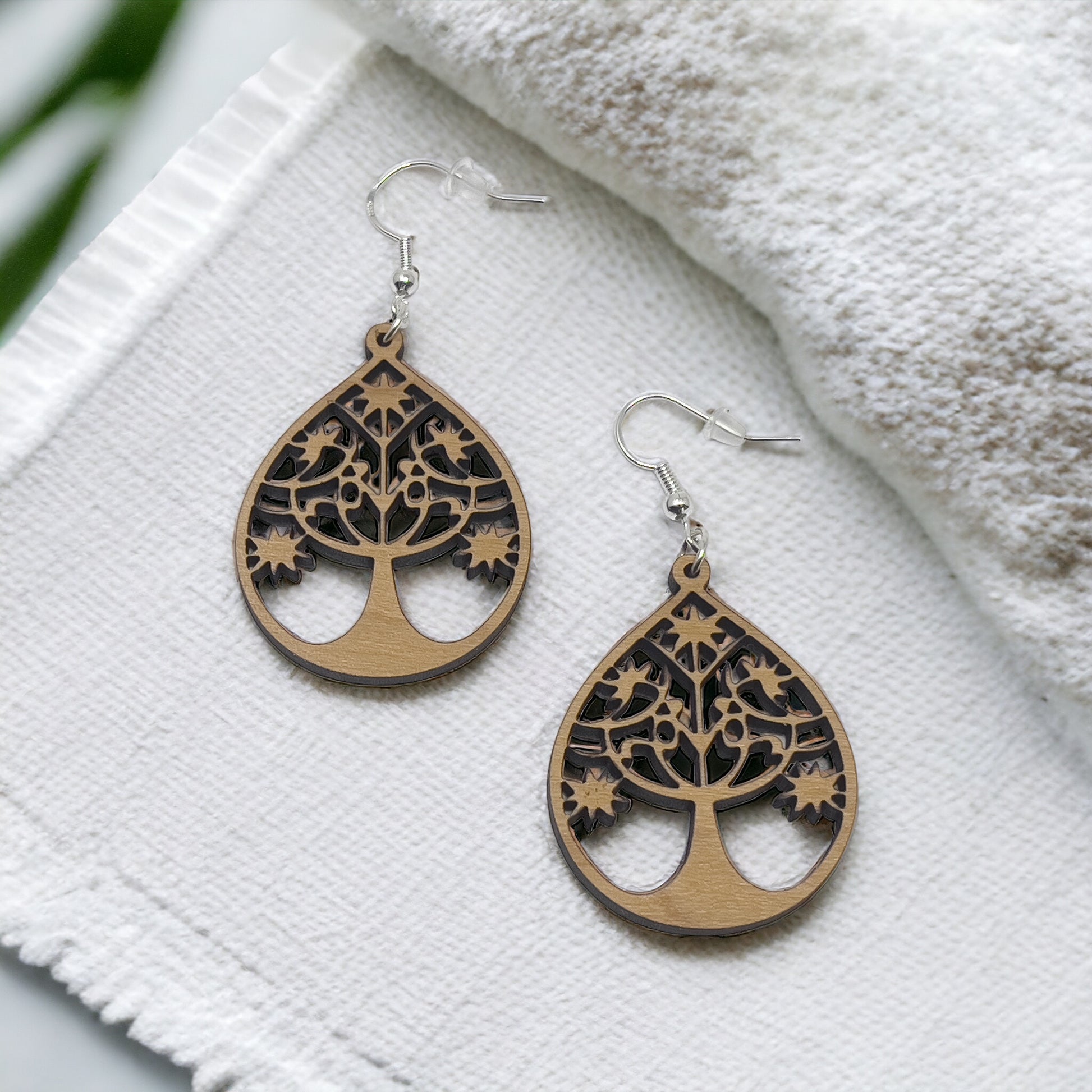 Tree of Life Teardrop Earrings – Intricate Boho Nature Jewelry