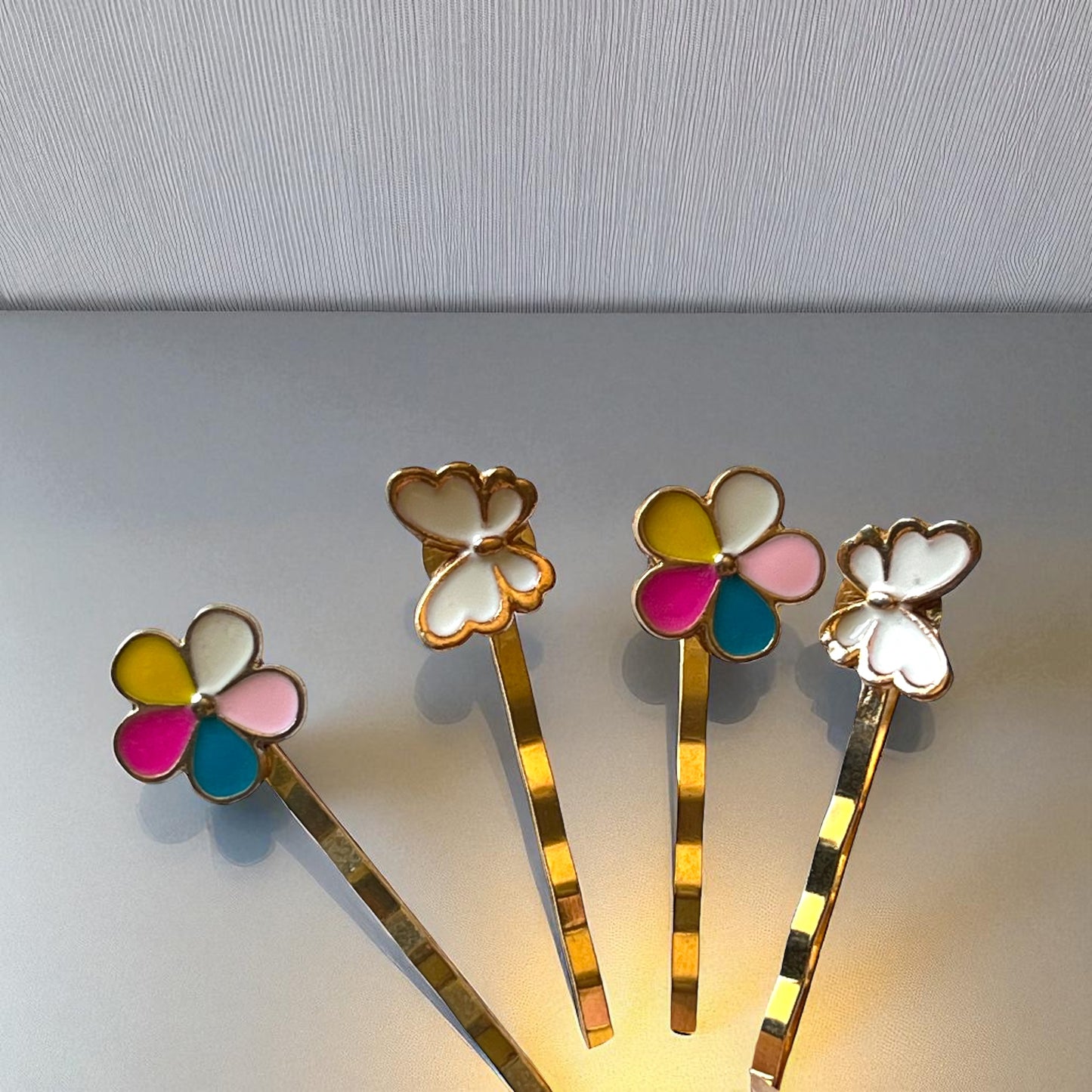 Colorful Flower & Butterfly Hair Pin Set – Handmade Whimsical Clips
