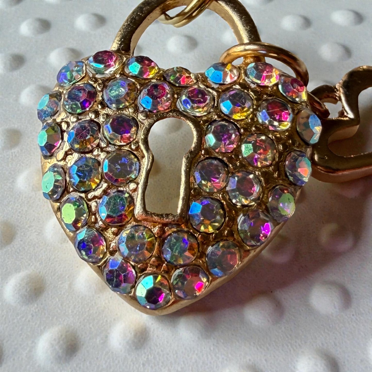 Heart Lock & Key Purse Charm – Sparkly Gold Bag Keychain - Be Grace Be Love Boutique