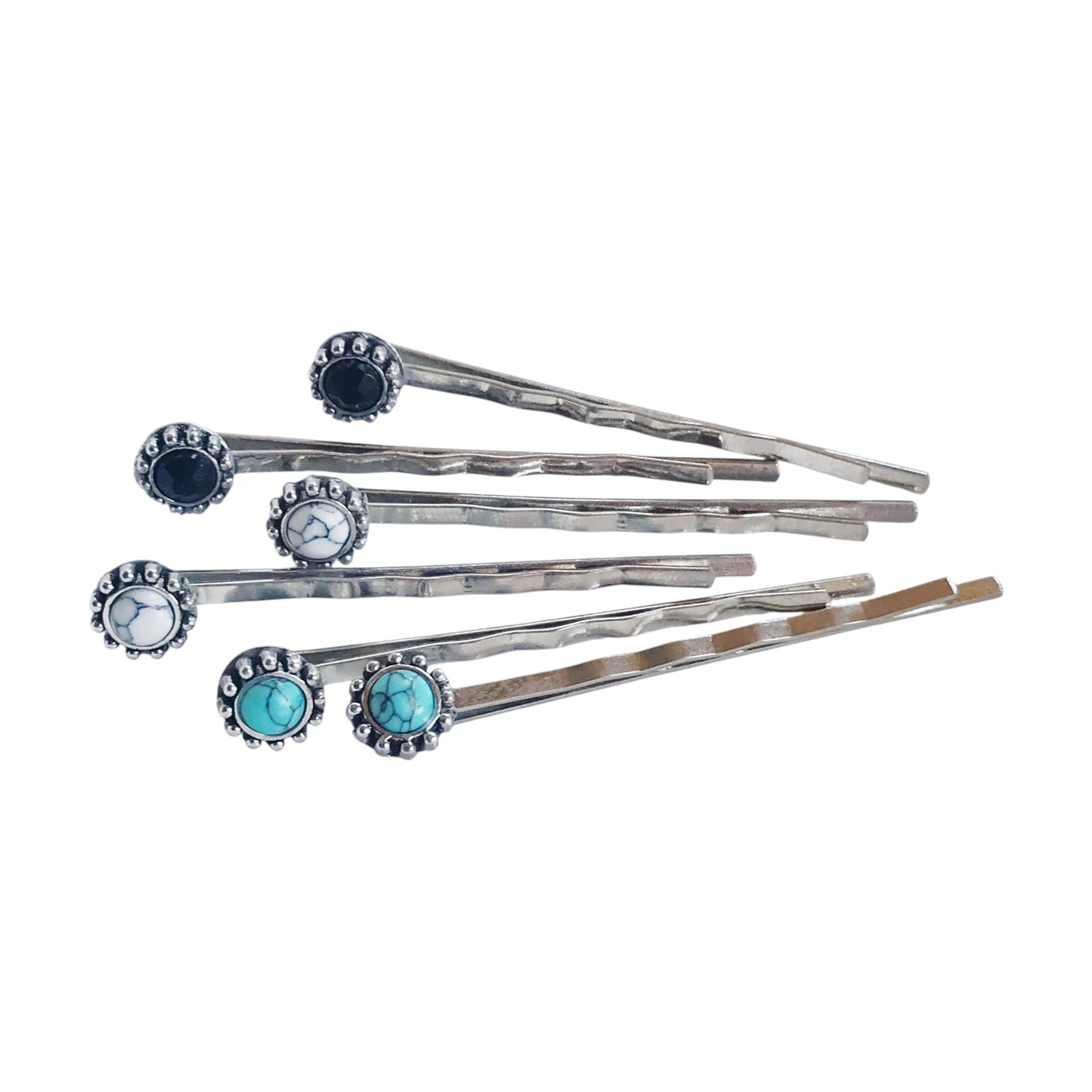 Turquoise Hair Pins Set of 6 – Western Cowgirl Bobby Pins