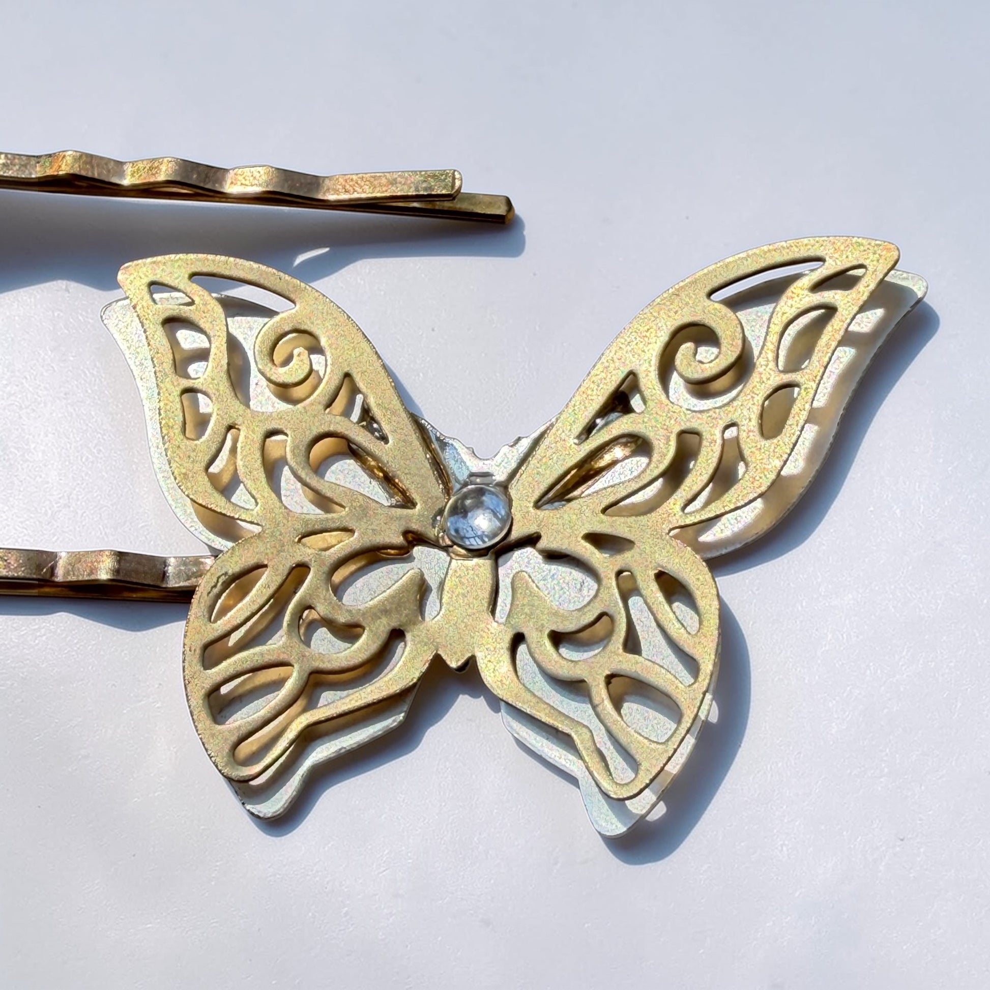 Filigree Butterfly Hair Pin Set – Gold & Silver Bobby Pins for Women Be Grace Be Love Boutique