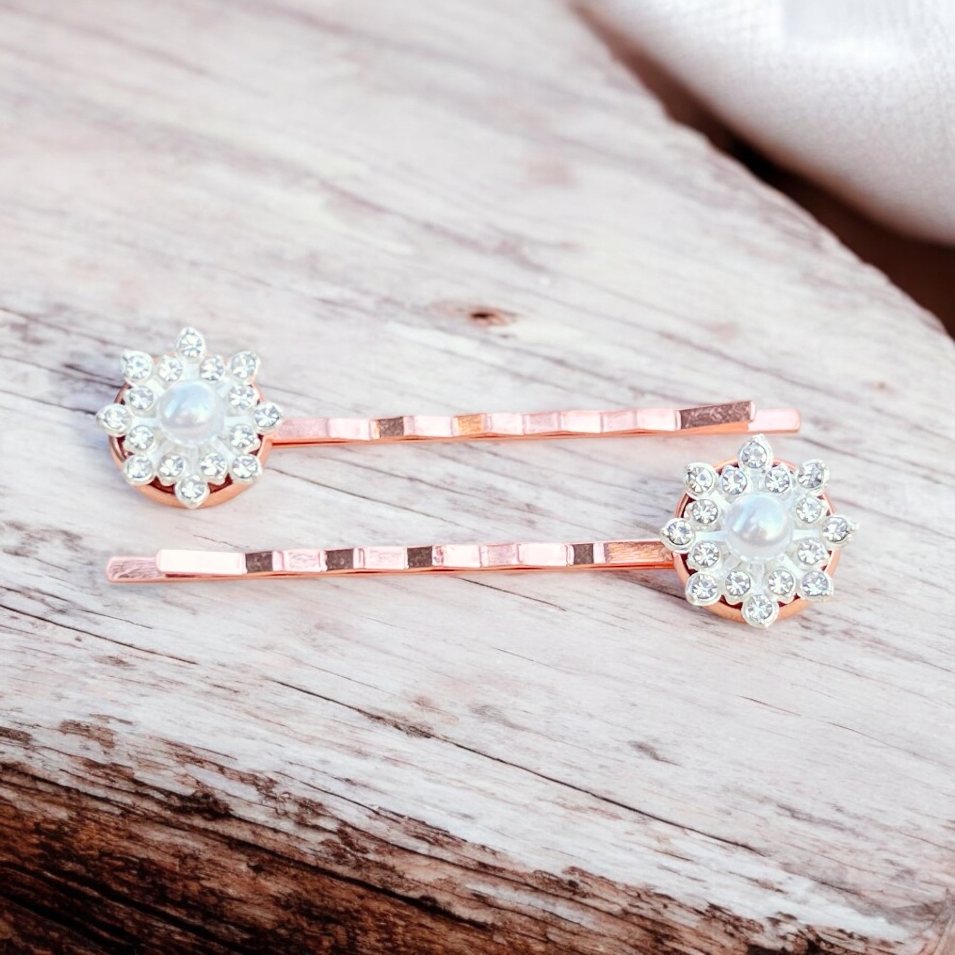 Rose Gold Hair Pins – Set of 2 Elegant Bridal Accessories
