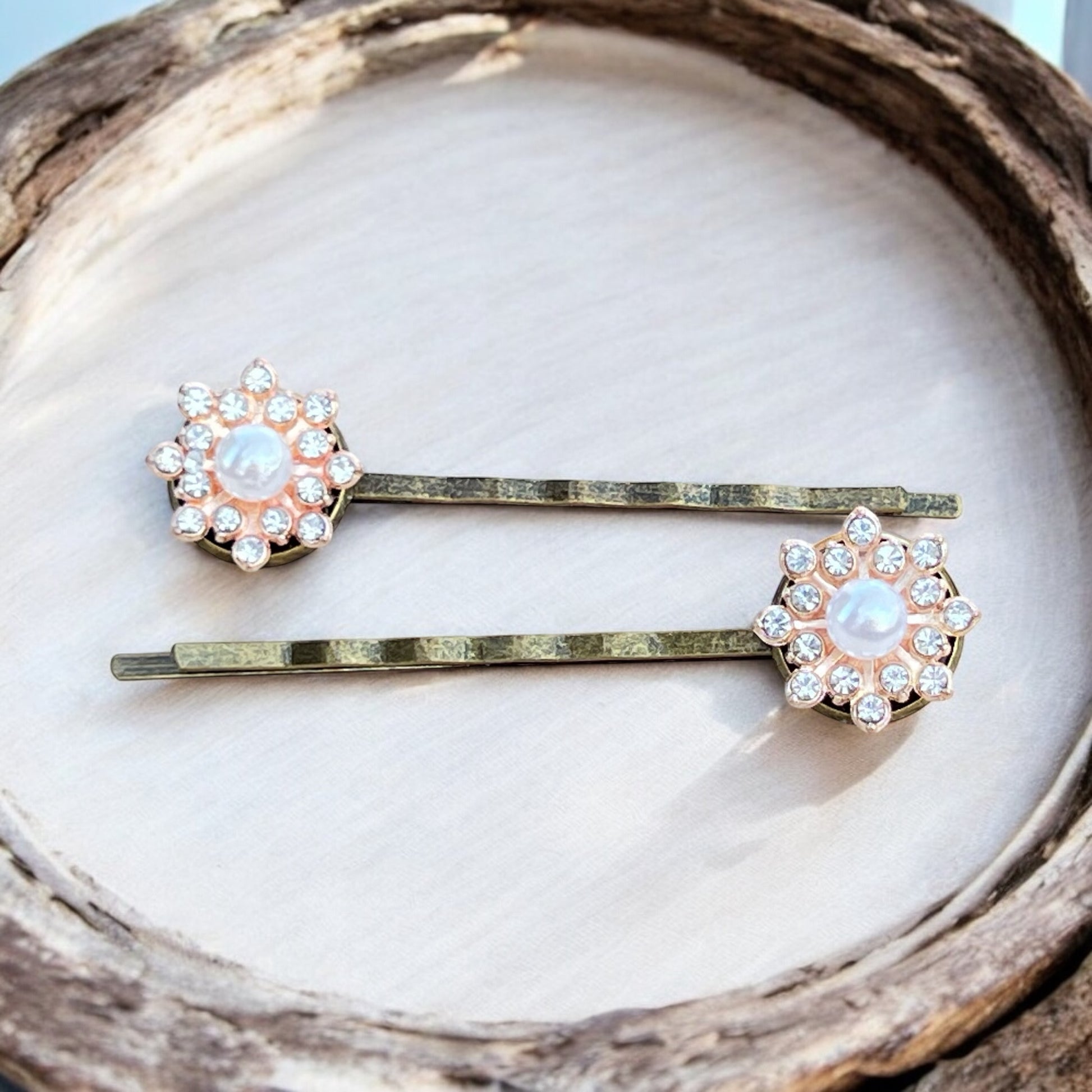 Antique Bronze Hair Pins – Set of 2 Vintage Bridal Accessories