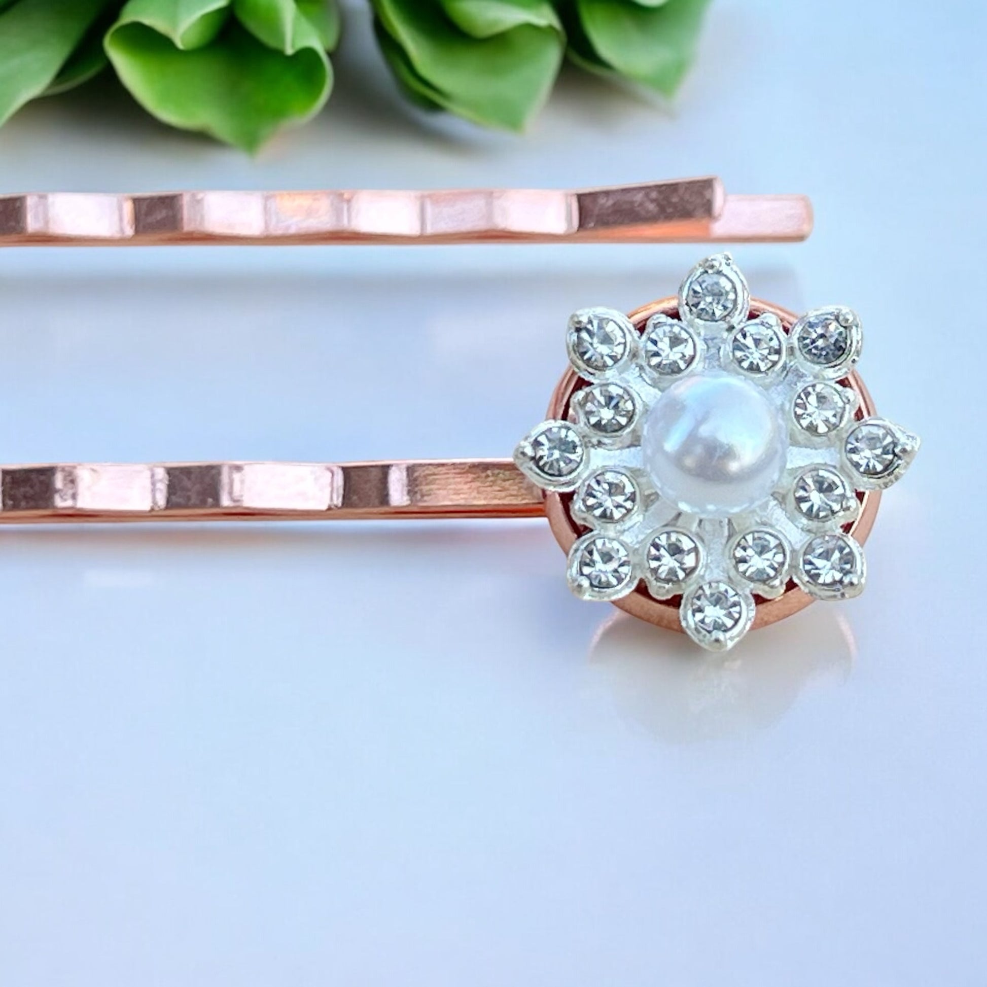 Rose Gold Hair Pins – Set of 2 Elegant Bridal Accessories