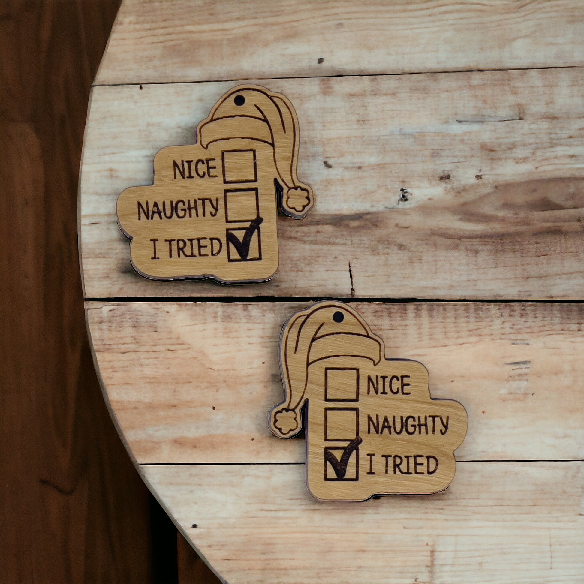 Christmas Earring Blank, Wood Jewelry Findings, Wholesale Earring, Bulk Earring Parts, Finished Wood Dangle Earring, Santa Hat Earring Blank