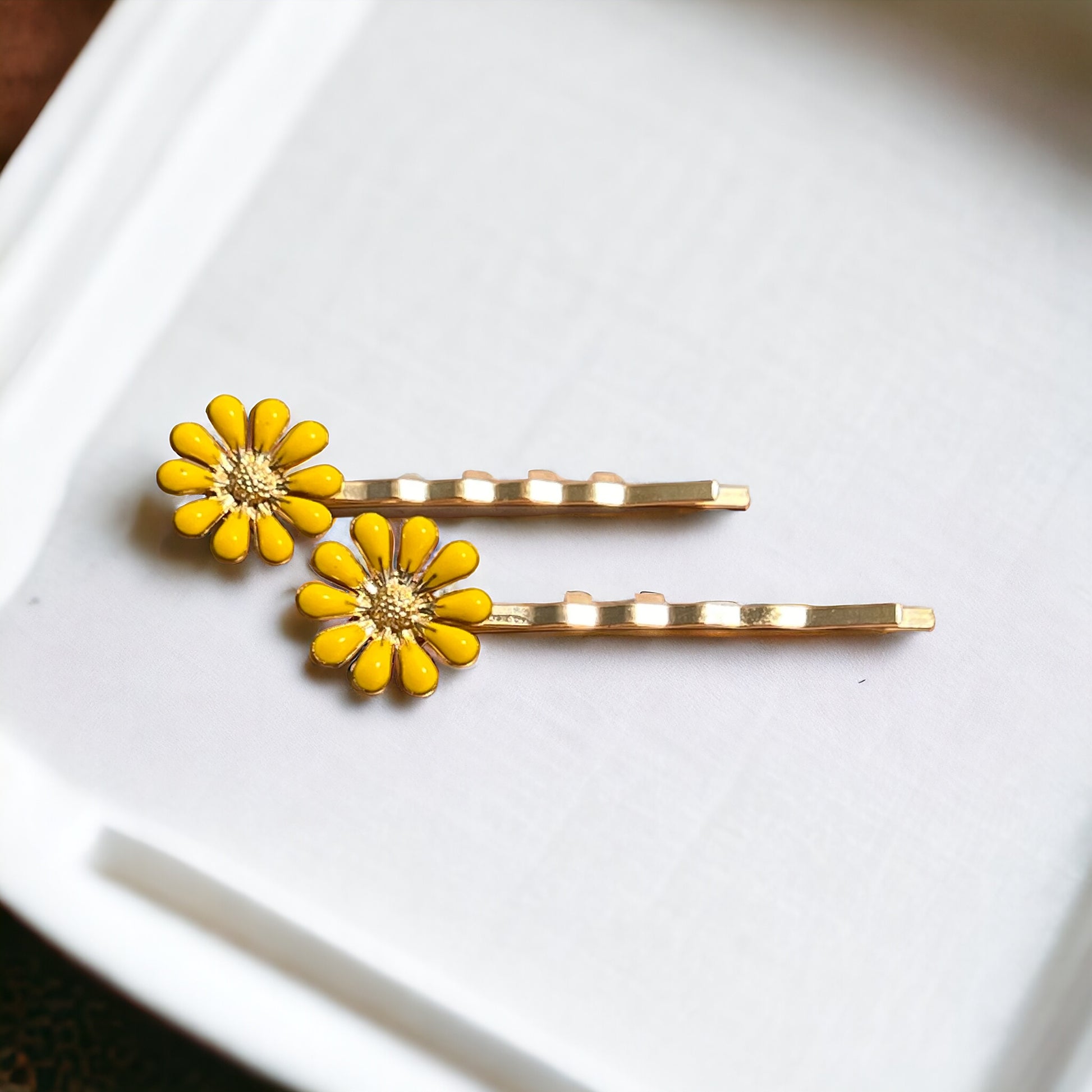 Yellow Wildflower Hair Pins – Set of 2 Cottagecore Accessories