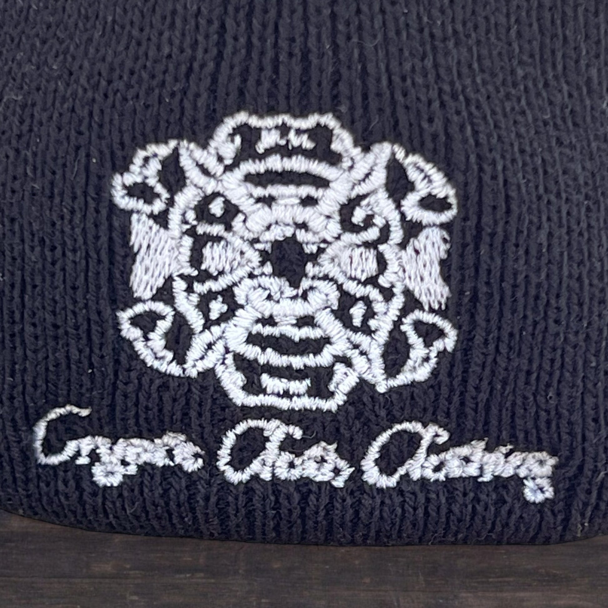 [PREORDER] Embroidered Black Beanie – Hand-Drawn – Demon Skull Streetwear Hat