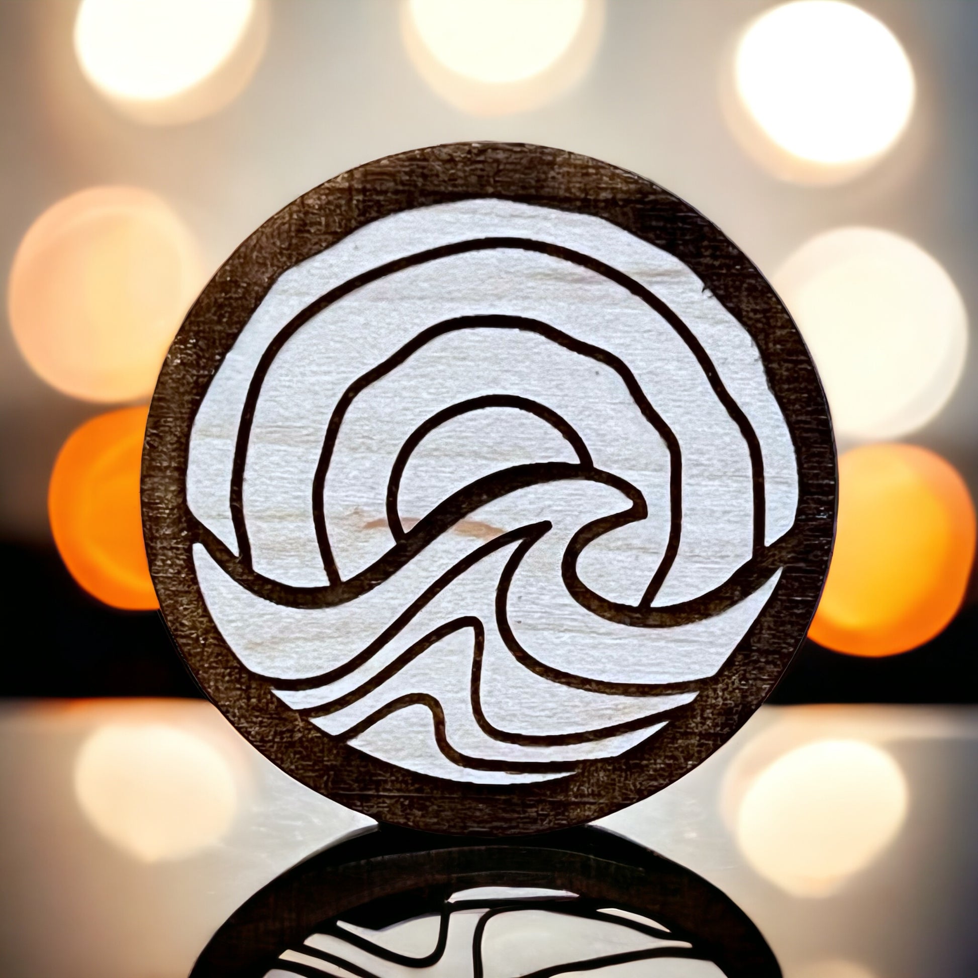 Minimalist Wave Magnet – Modern Coastal Wooden Decor for Beach Lovers