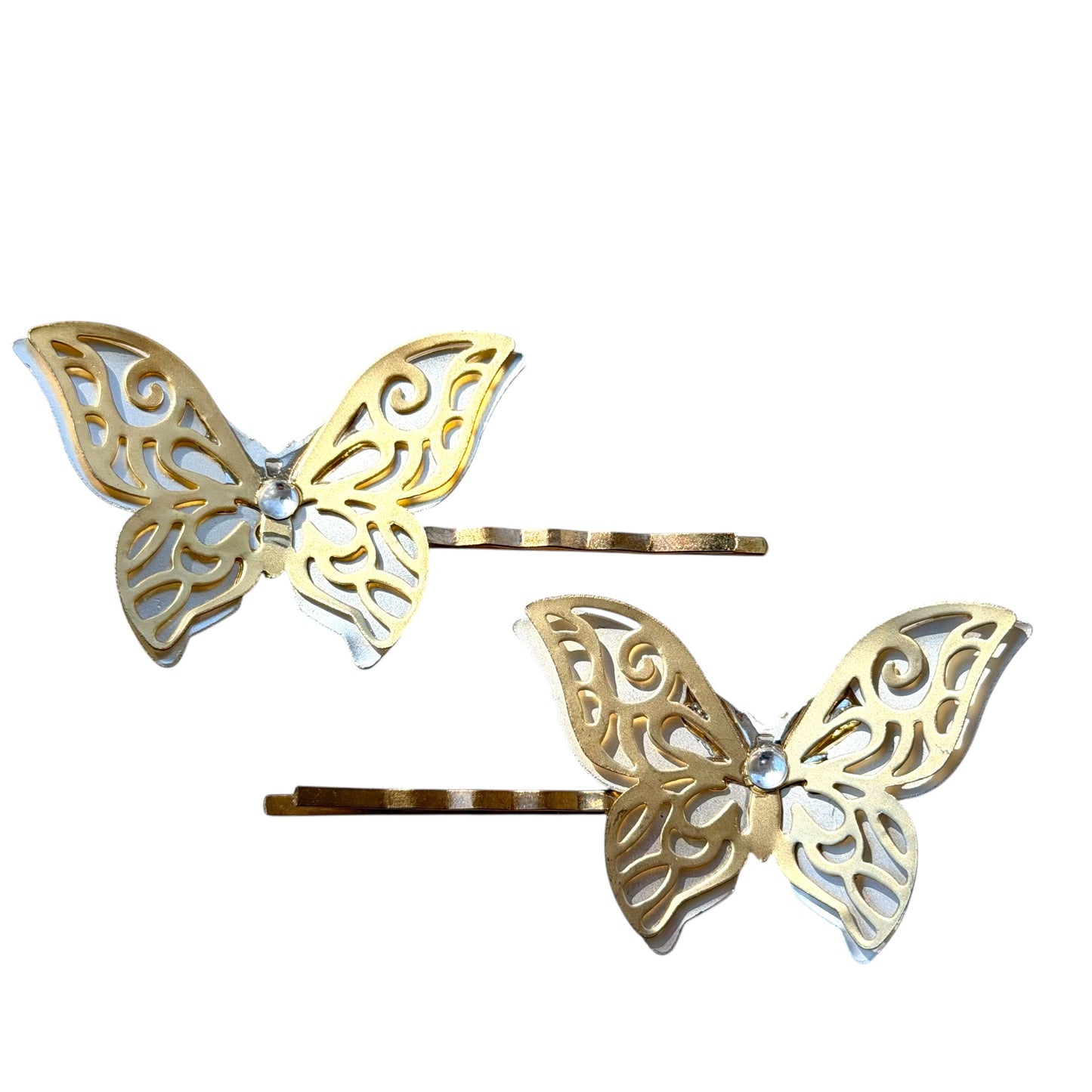 Filigree Butterfly Hair Pin Set – Gold & Silver Bobby Pins for Women Be Grace Be Love Boutique