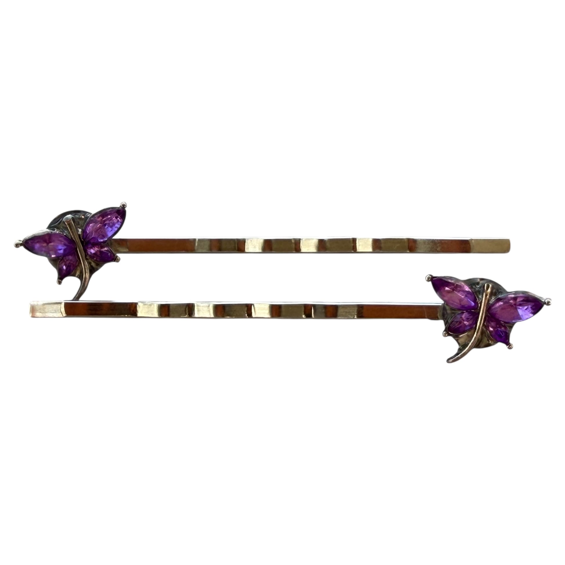 Purple Dragonfly Hair Pins – Rhinestone Bobby Pins Be Grace Be Love