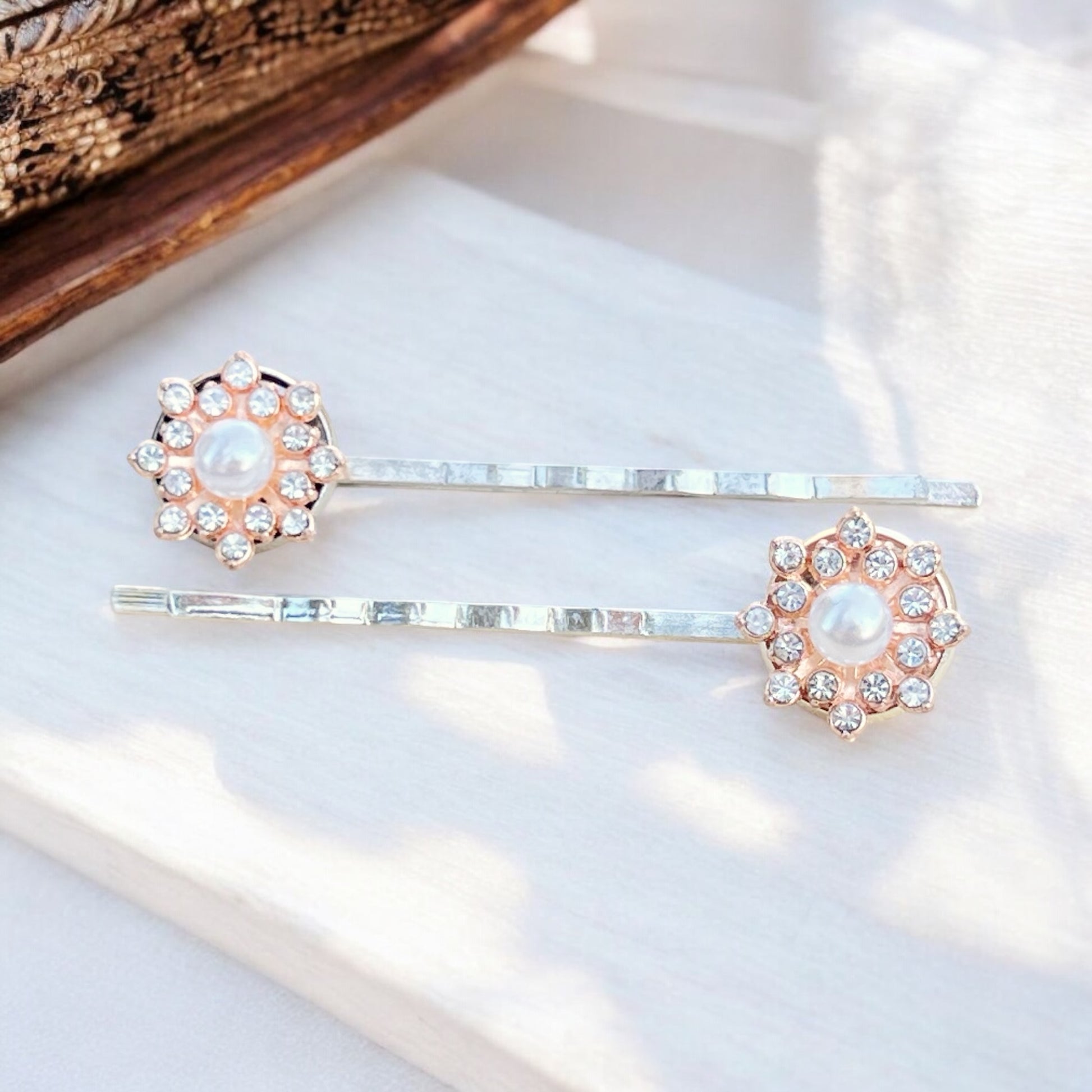 Silver Pearl Hair Pins – Handmade Bridal Hair Accessories Set of 2