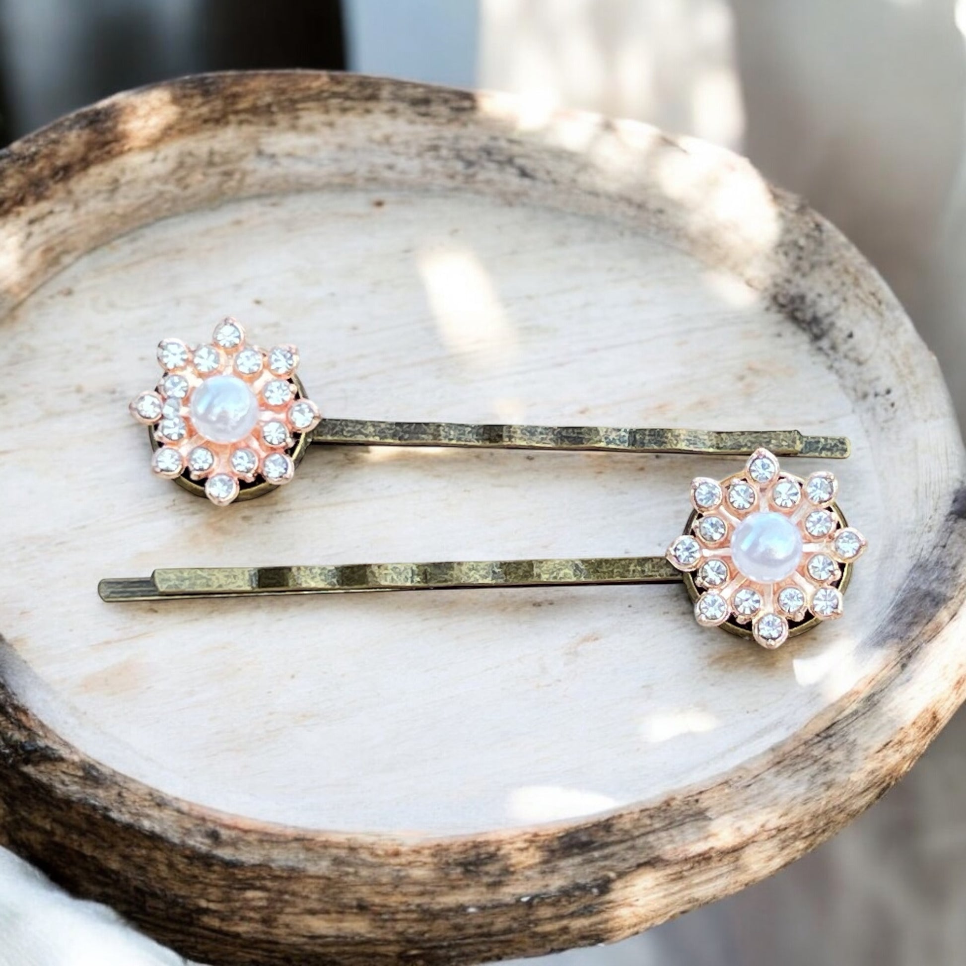 Antique Bronze Hair Pins – Set of 2 Vintage Bridal Accessories