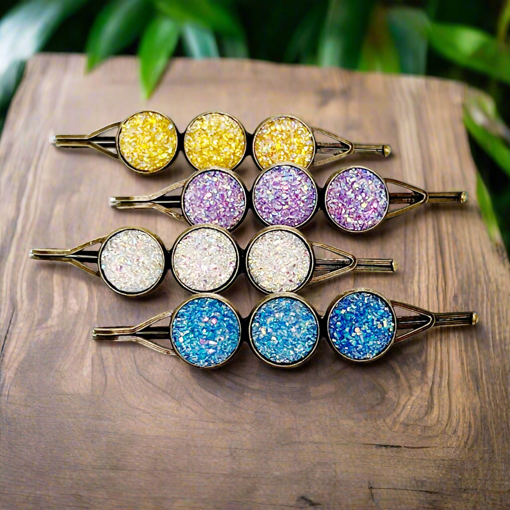 Pastel Spring Druzy Hair Pins