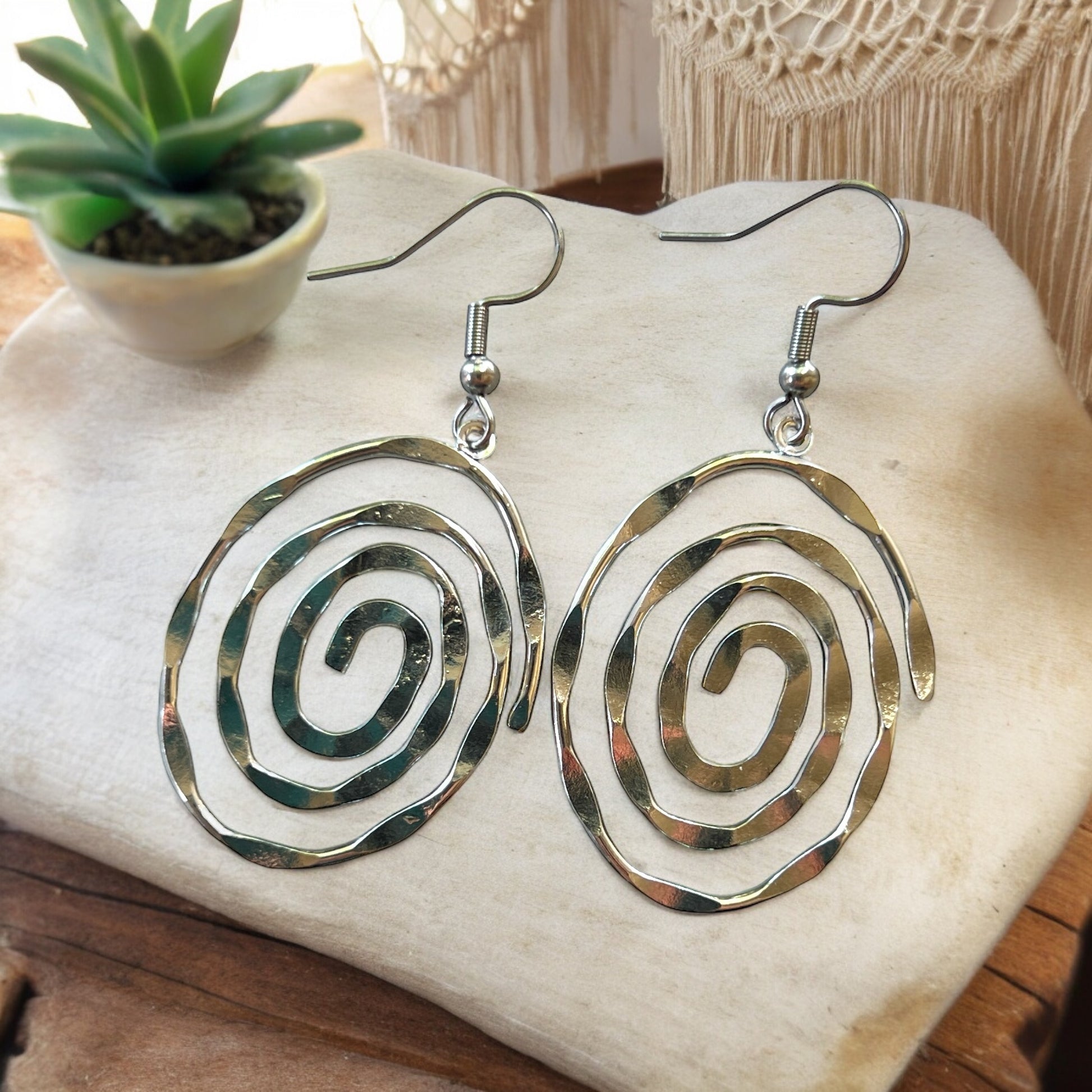 Silver Swirl Dangle Earrings: Elegant Stylish Accessories