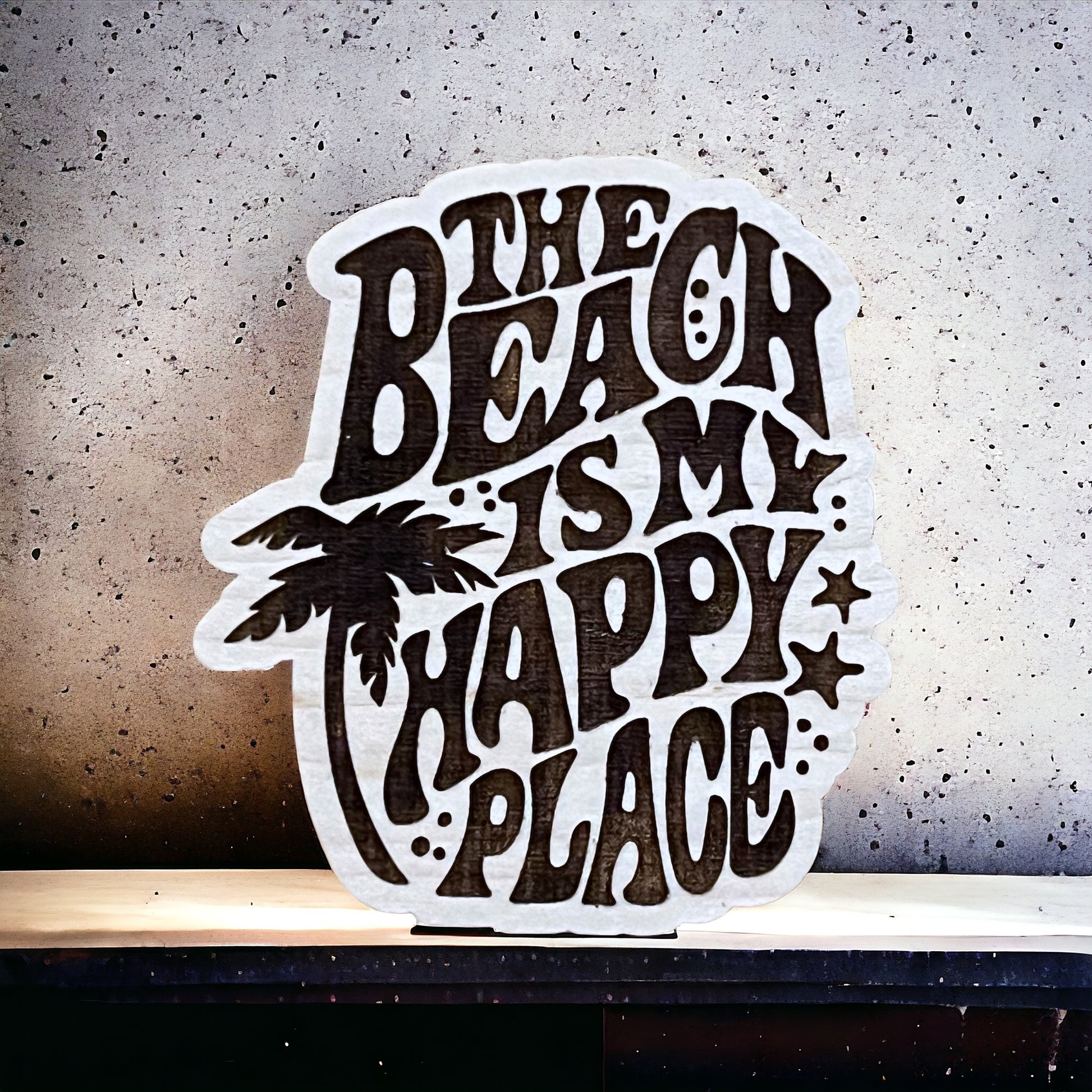 Beach Is My Happy Place Magnet – Coastal Wood Decor Gift