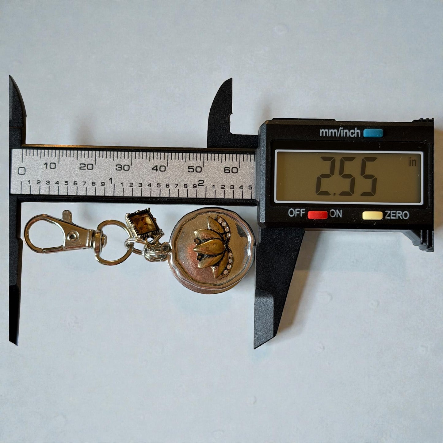 Just Breathe Lotus Purse Charm – Silver Bag Clip Keychain