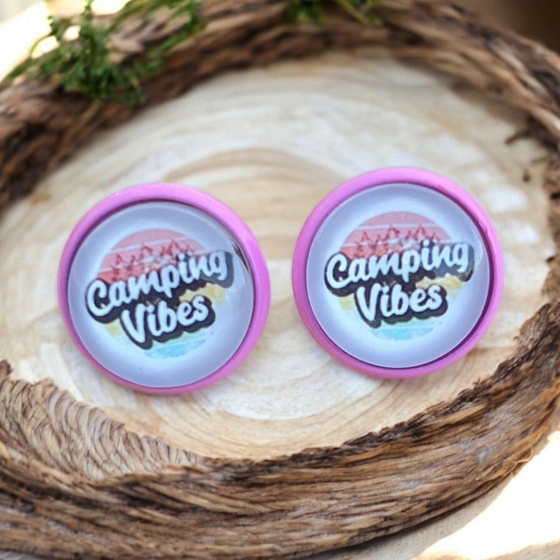 Camping Vibes Stud Earrings – Handmade Outdoorsy Jewelry